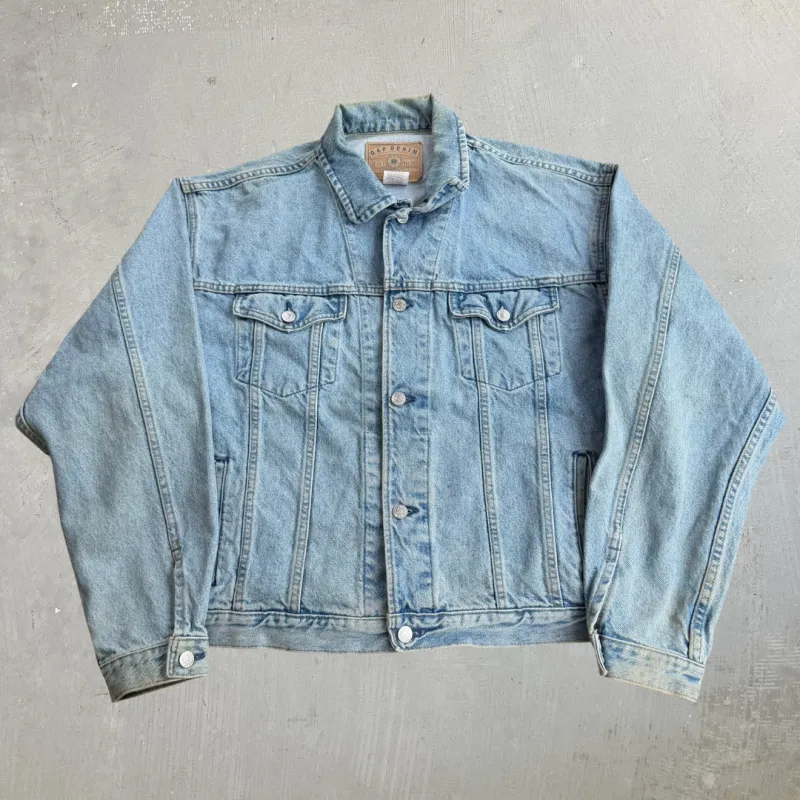 J- Vintage Gap Blue Jeans Embroidered Logo Denim Jacket - XL made by HG Vintage