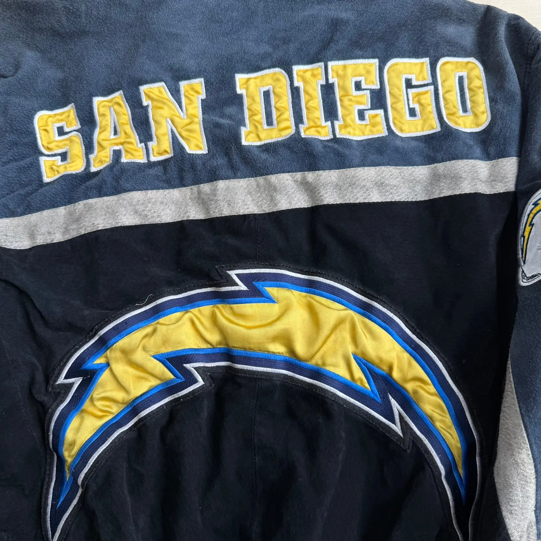 J- Vintage San Diego Chargers NFL Embroidered Logo Zip Up Suede Jacket - M sold by HG Vintage product image thumbnail 5
