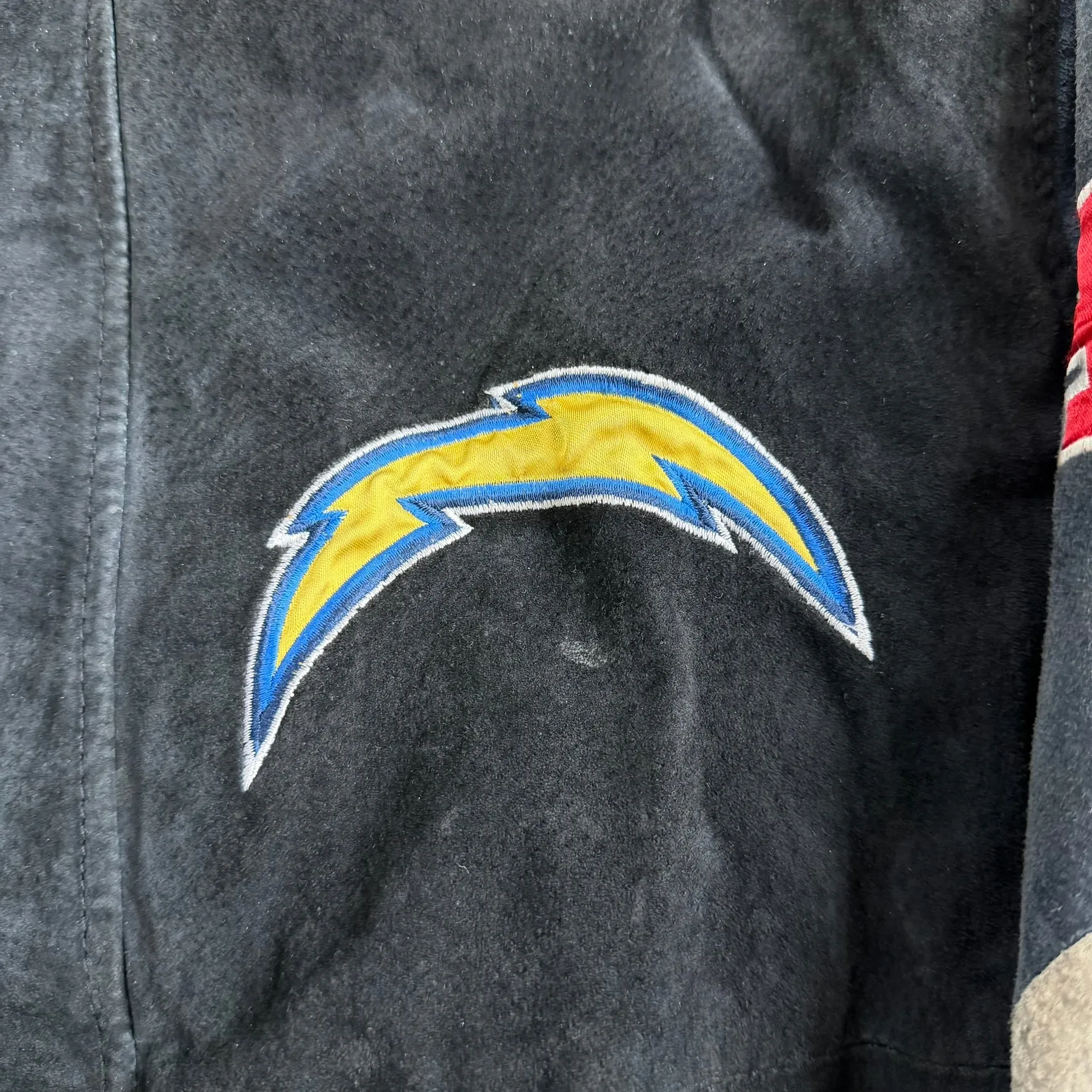 J- Vintage San Diego Chargers NFL Embroidered Logo Zip Up Suede Jacket - M sold by HG Vintage product image thumbnail 2