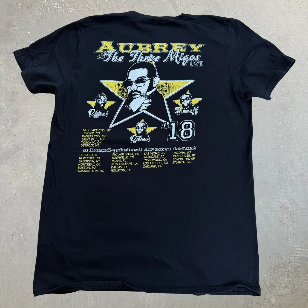 J- '18 Drake Aubrey & The Three Migos Live Tour Picture Tee - M sold by HG Vintage product image thumbnail 3