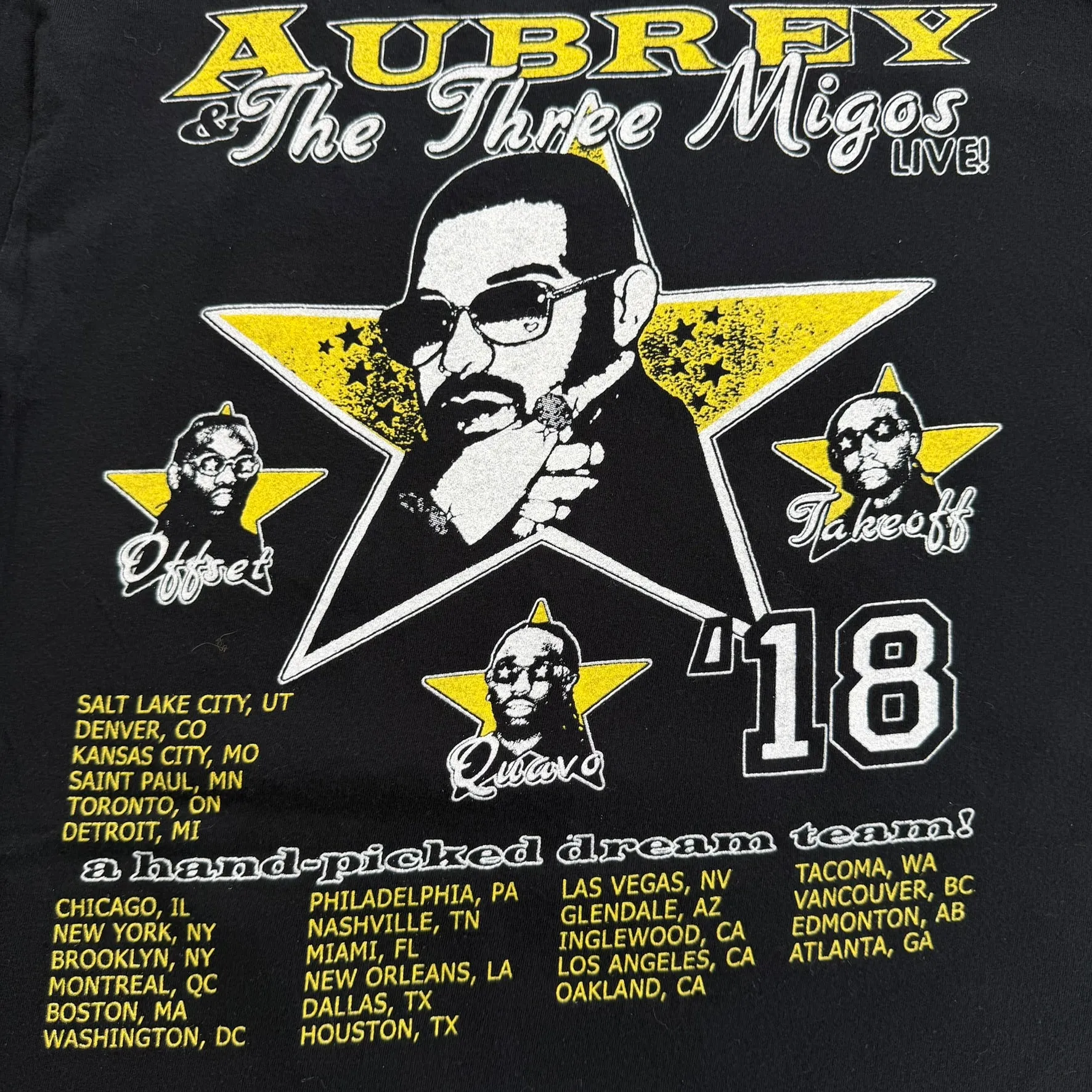 J- '18 Drake Aubrey & The Three Migos Live Tour Picture Tee - M sold by HG Vintage product image thumbnail 4