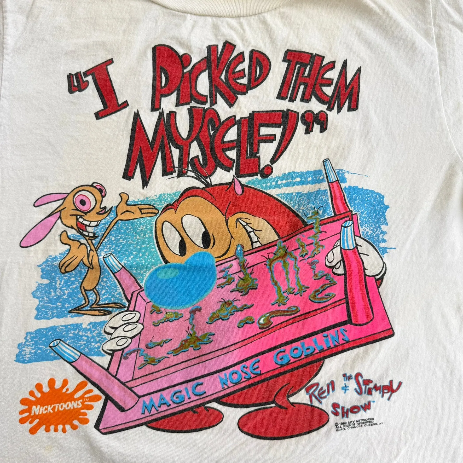 J- Vintage '92 Ren & Stimpy Show Magic Nose Goblins Graphic Single Stitch Tee - L sold by HG Vintage product image thumbnail 2