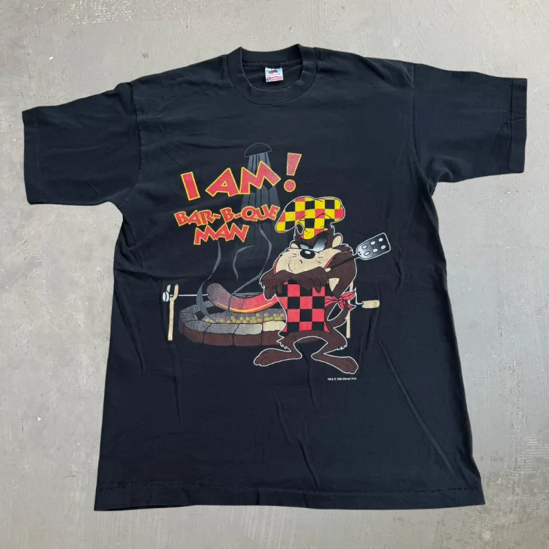 J- Vintage Looney Tunes '94 Tazmanian Devil BBQ Graphic Made In USA Single Stitch Tee - L made by HG Vintage