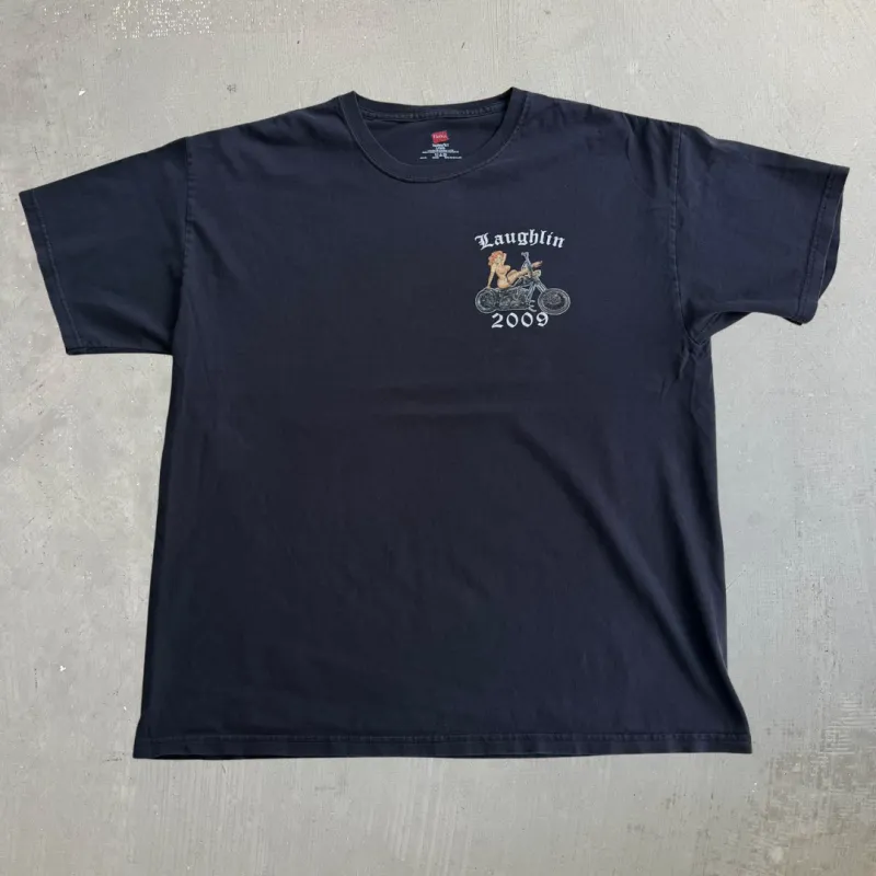 J- Vintage '09 Laughlin Nevada Motorcycle Rally Graphic Tee - L made by Harley-Davidson