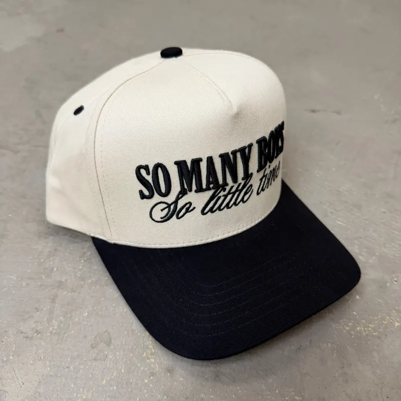 K- Black So Many Boys Embroidered Snapback Hat - 35 made by HG Vintage