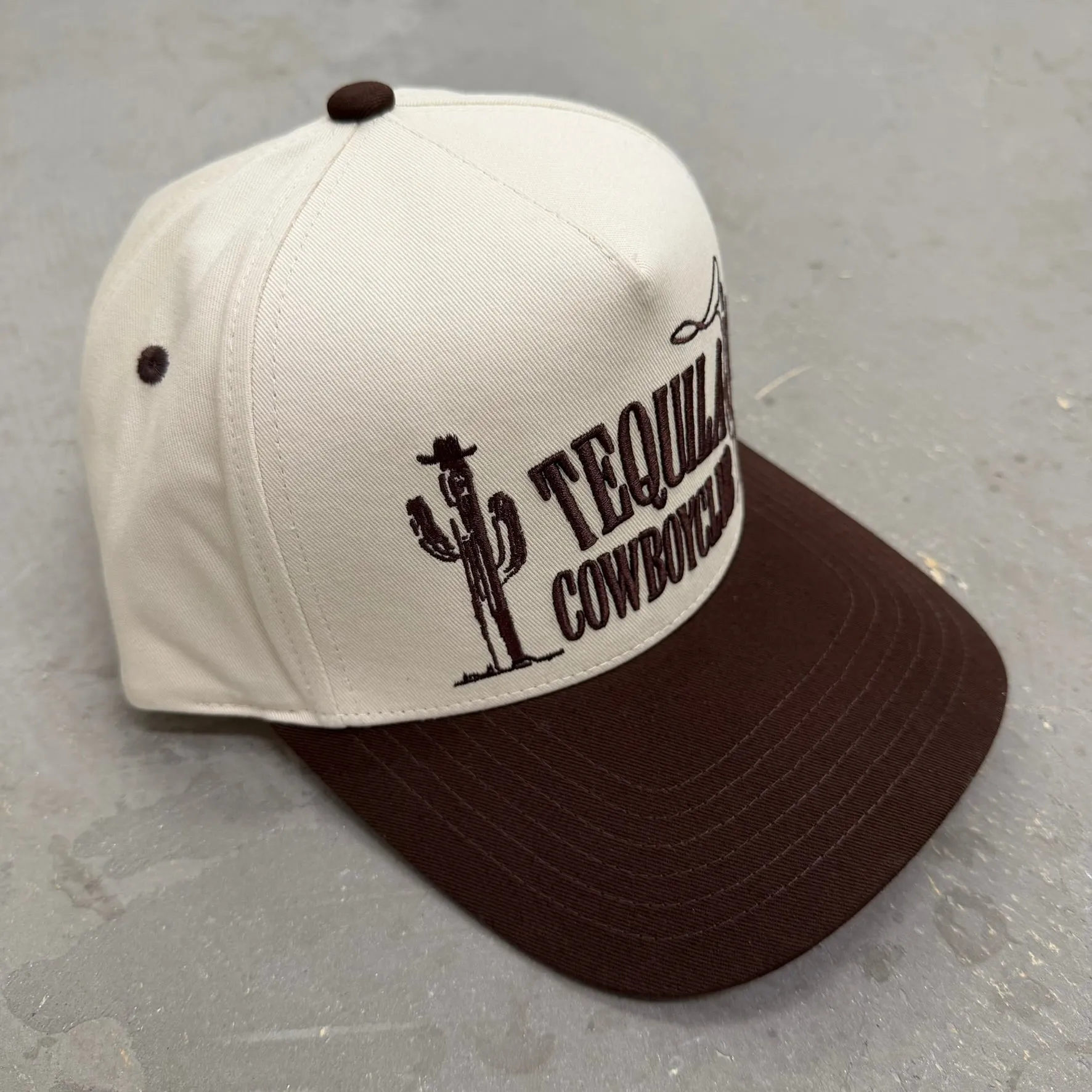 K- Brown Tequila Cowboy Club Embroidered Snapback Hat - 35 sold by HG Vintage