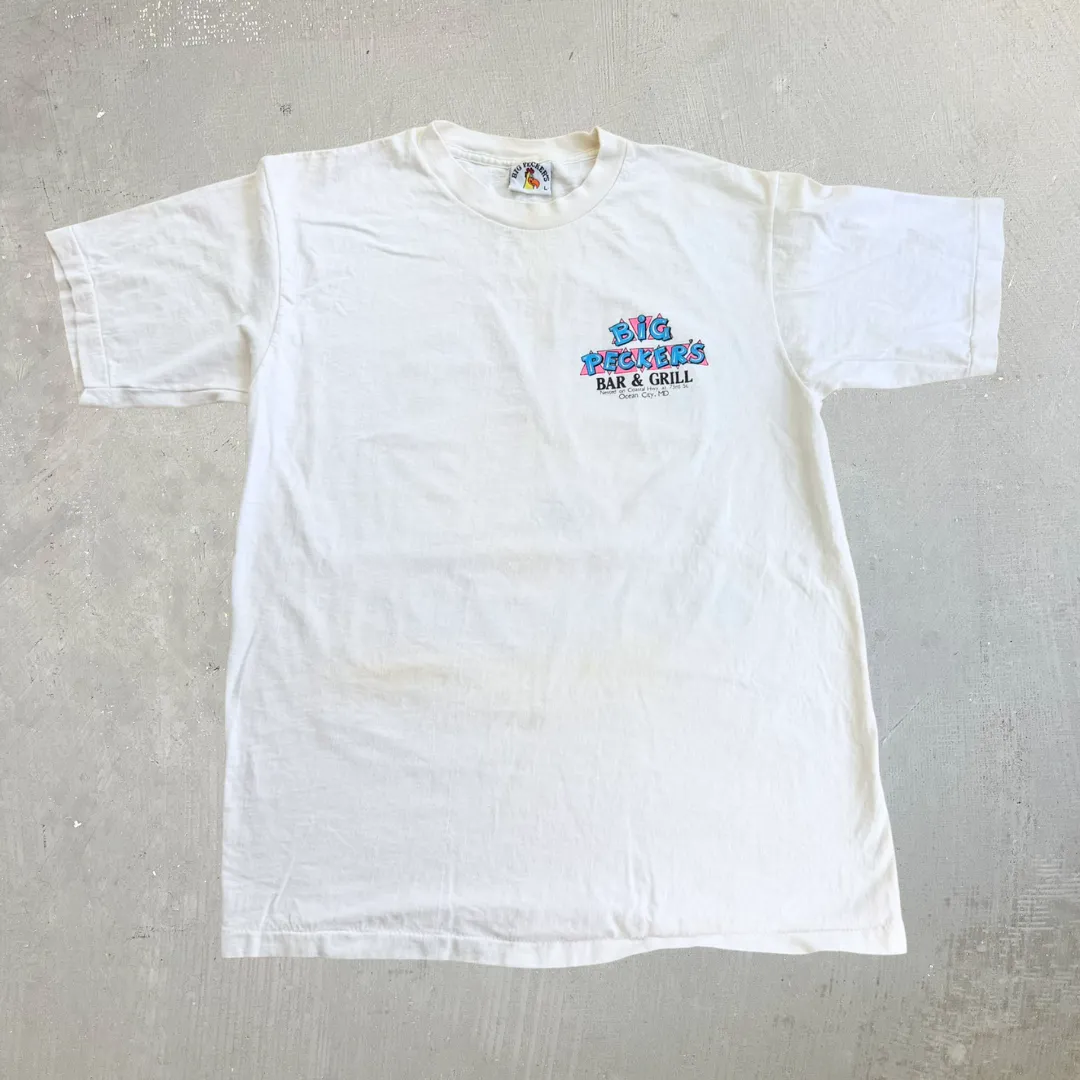 J- Vintage '88 Big Pecker Bar & Grill Graphic Made In USA Single Stitch Tee - L sold by HG Vintage