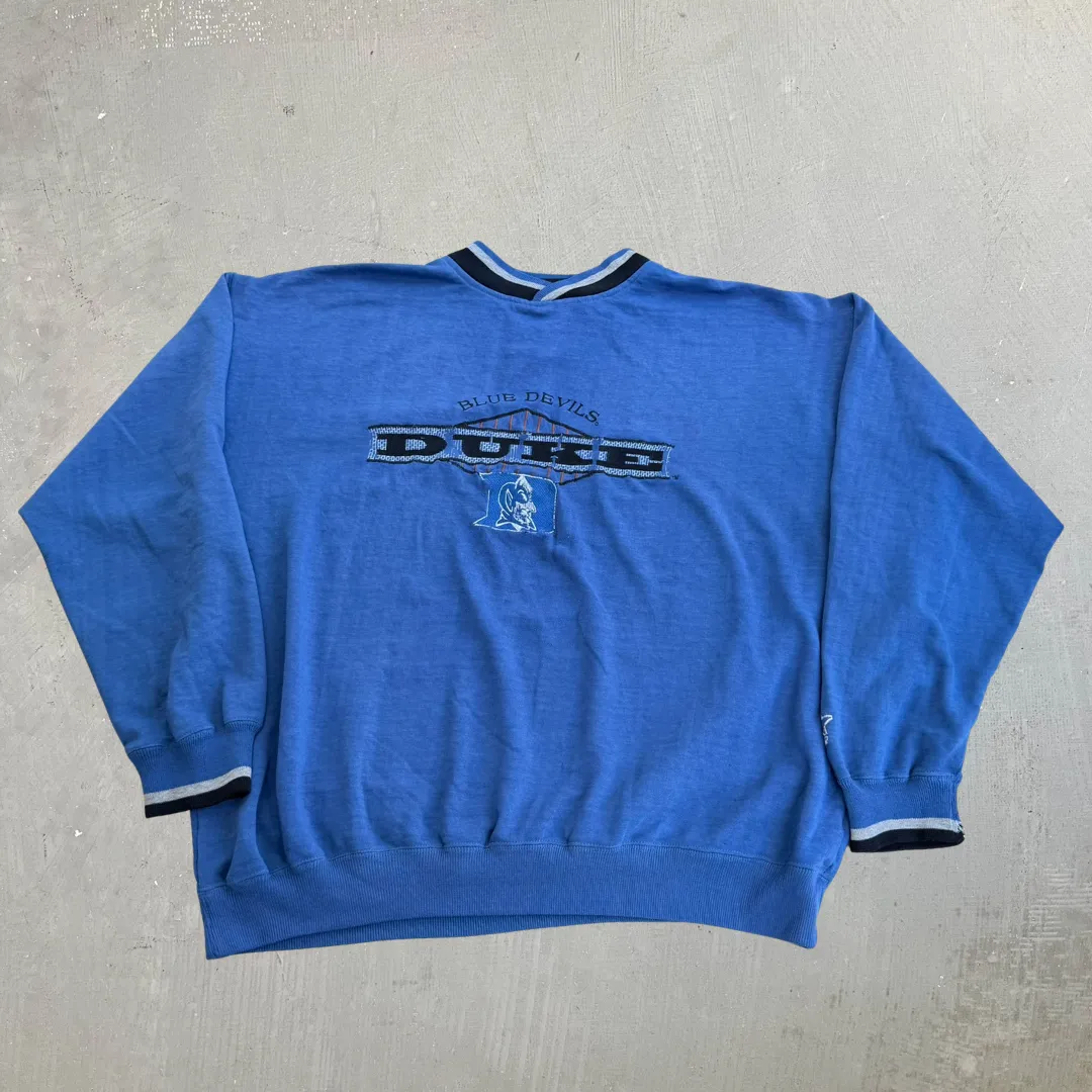 J- Vintage University Of Duke Blue Devils Starter Embroidered Graphic Crewneck - XL sold by HG Vintage