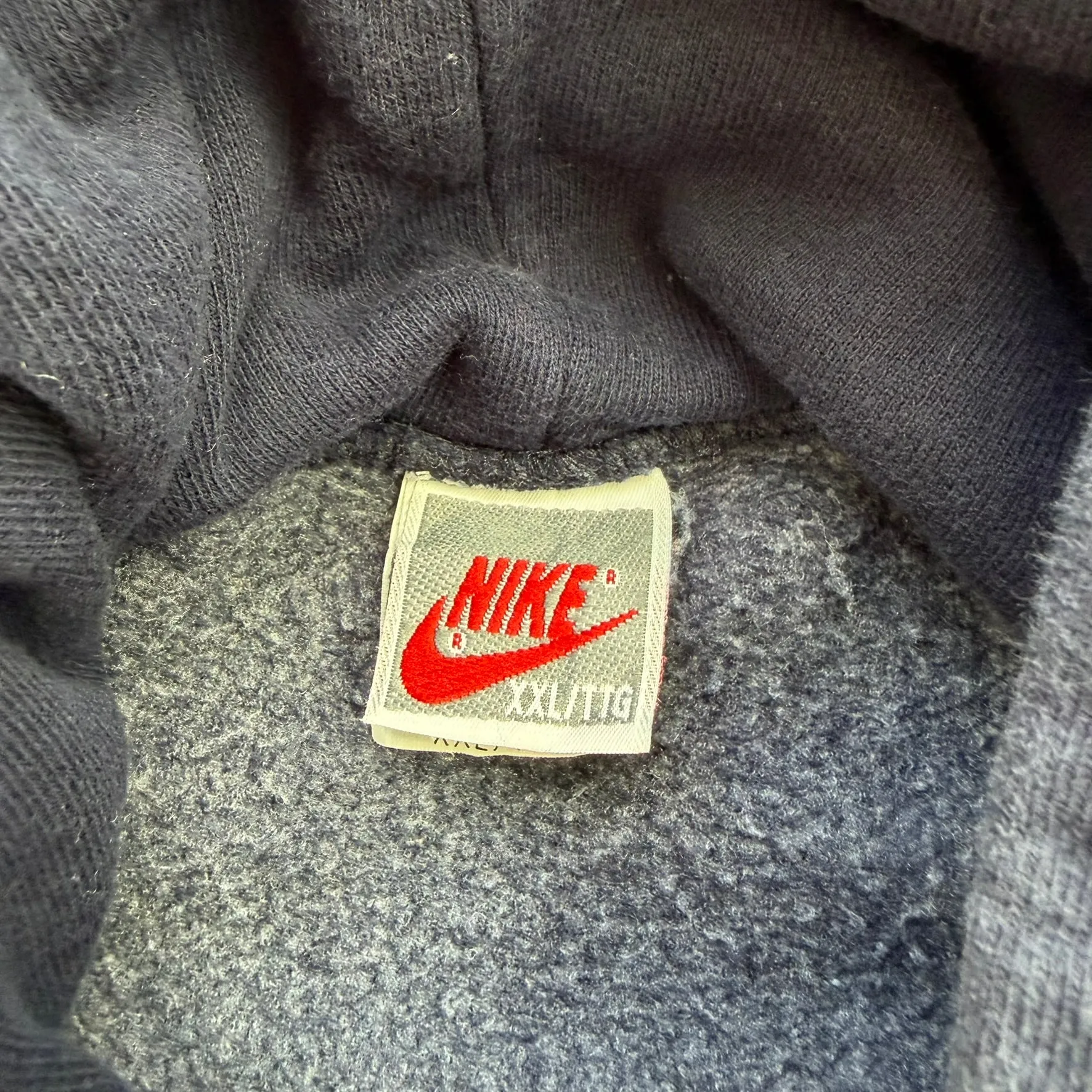 J- Vintage 90s Nike Embroidered Swoosh Navy Hoodie - 2XL sold by HG Vintage product image thumbnail 3