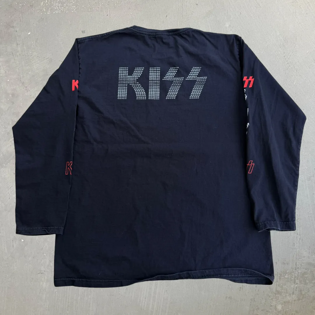 J- Vintage Kiss Bootleg Text & Graphic Yeah Rock Tag Long Sleeve Tee - XL sold by HG Vintage product image thumbnail 3