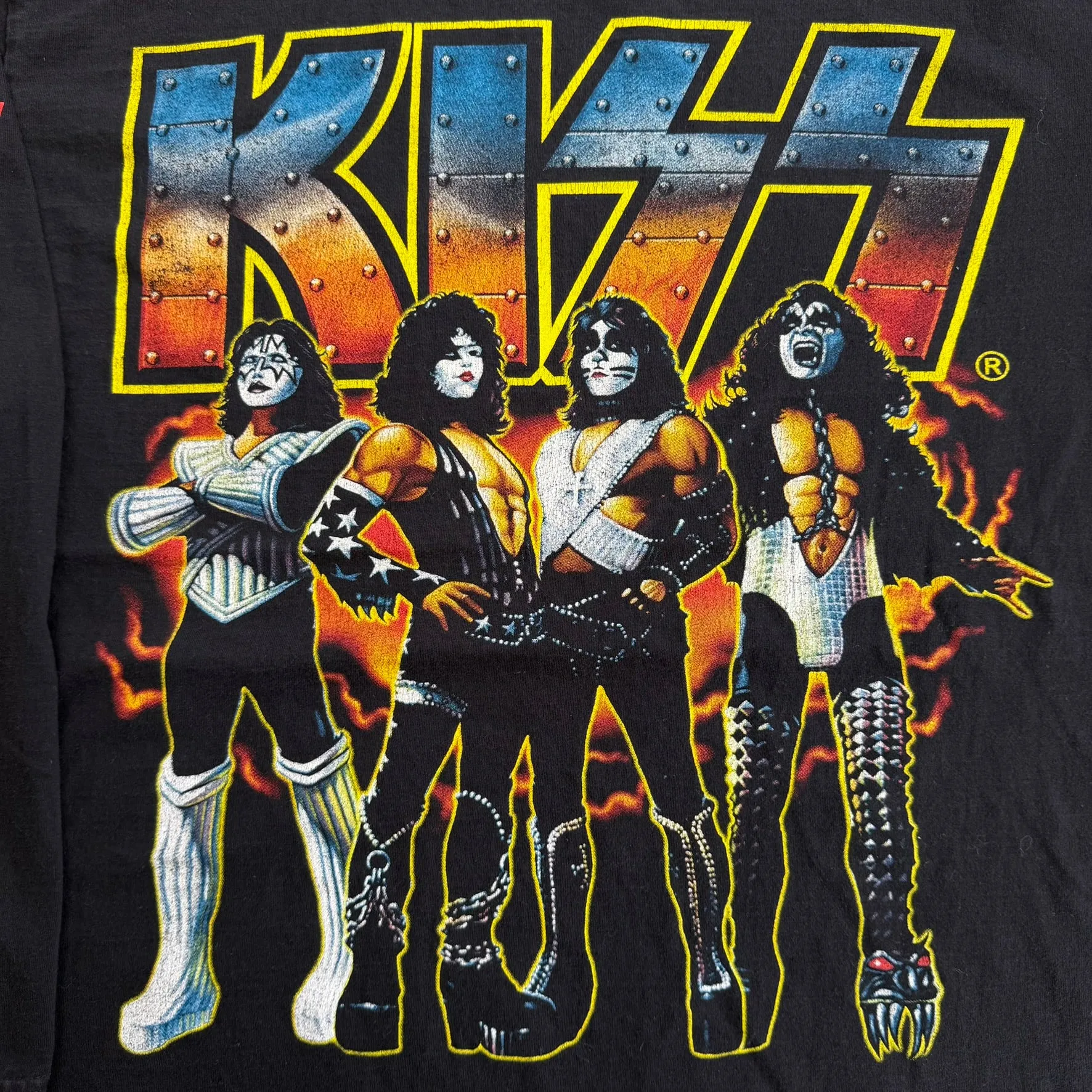 J- Vintage Kiss Bootleg Text & Graphic Yeah Rock Tag Long Sleeve Tee - XL sold by HG Vintage product image thumbnail 2