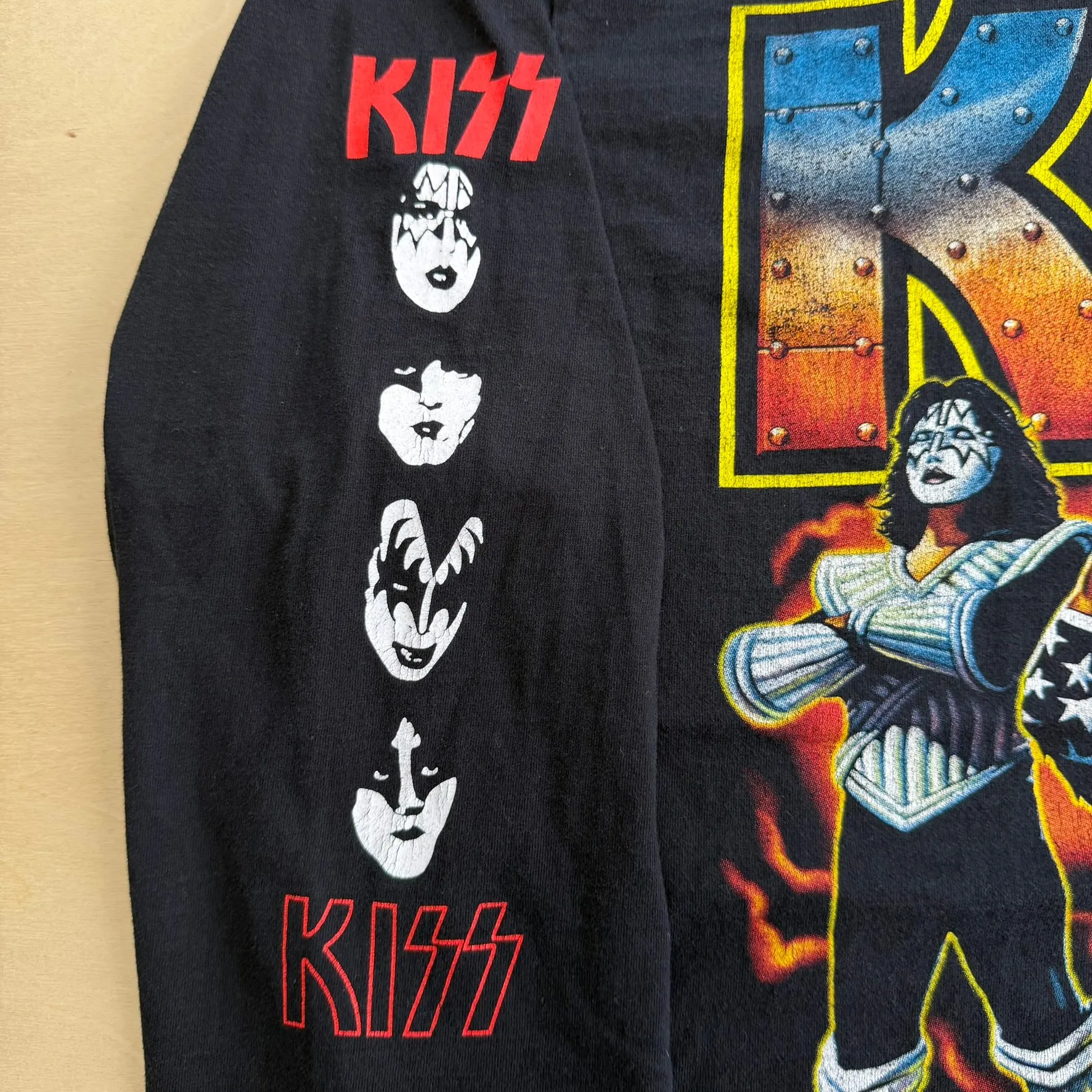 J- Vintage Kiss Bootleg Text & Graphic Yeah Rock Tag Long Sleeve Tee - XL sold by HG Vintage product image thumbnail 5