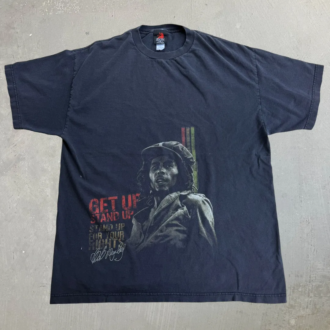 J- Vintage '03 Zion Bob Marley Get Up Stand Up Text & Graphic Tee - XL sold by HG Vintage