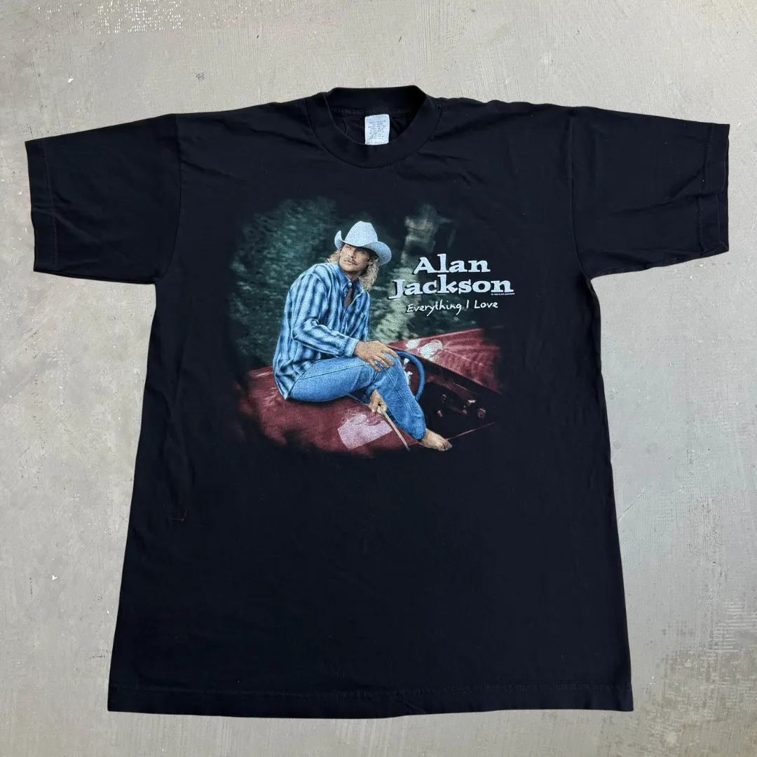 J- Vintage '95 Alan Jackson Everything I Love Picture Graphic Tee - L sold by HG Vintage