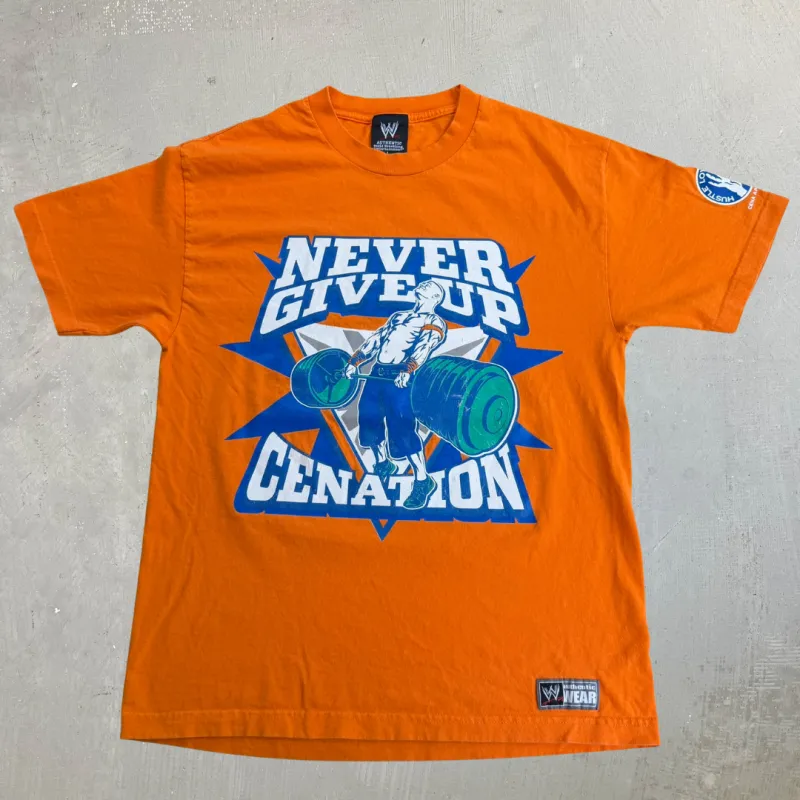 J- Vintage '08 WWE John Cena Never Give Up Cena Nation Graphic Tee - L made by HG Vintage