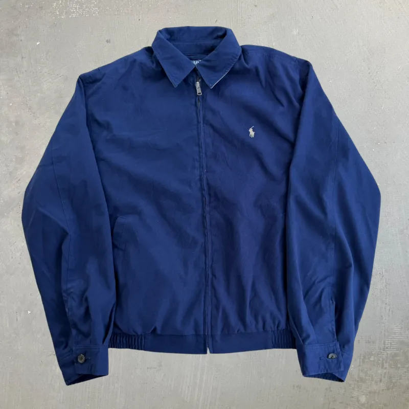 J- Vintage Polo RL Embroidered Logo Bomber Style Navy Zip Up Jacket - S made by HG Vintage
