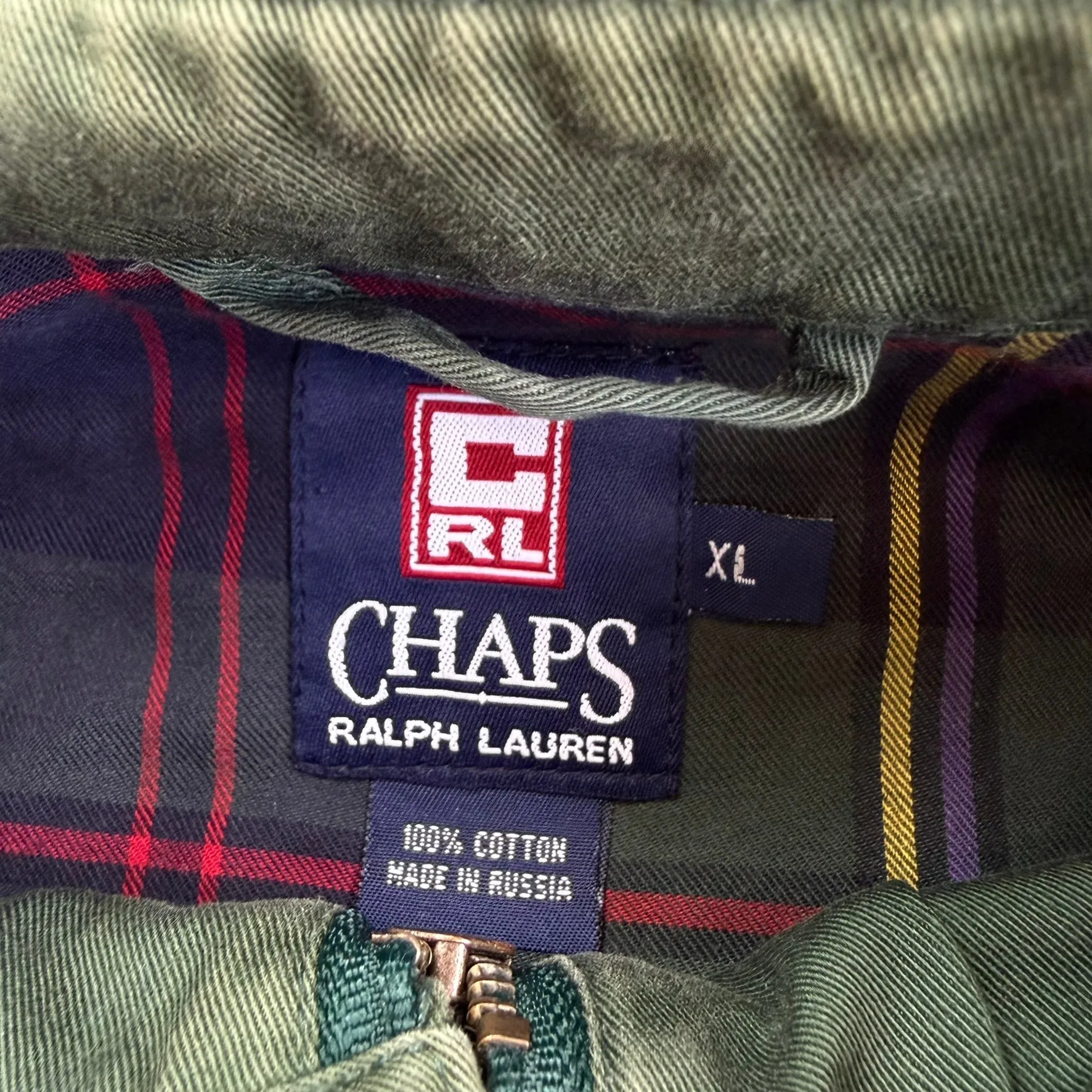 J- Vintage Ralph Lauren Chaps Embroidered Logo Bomber Style Green Zip Up Jacket - XL sold by HG Vintage product image thumbnail 3