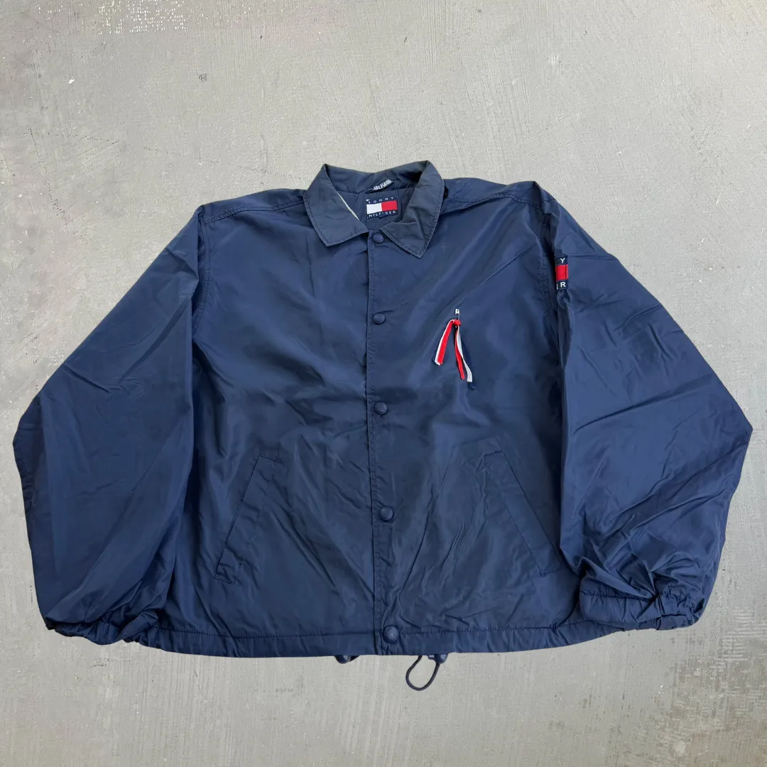 J- Vintage Tommy Hilfiger Embroidered Text Coach Jacket - L sold by HG Vintage