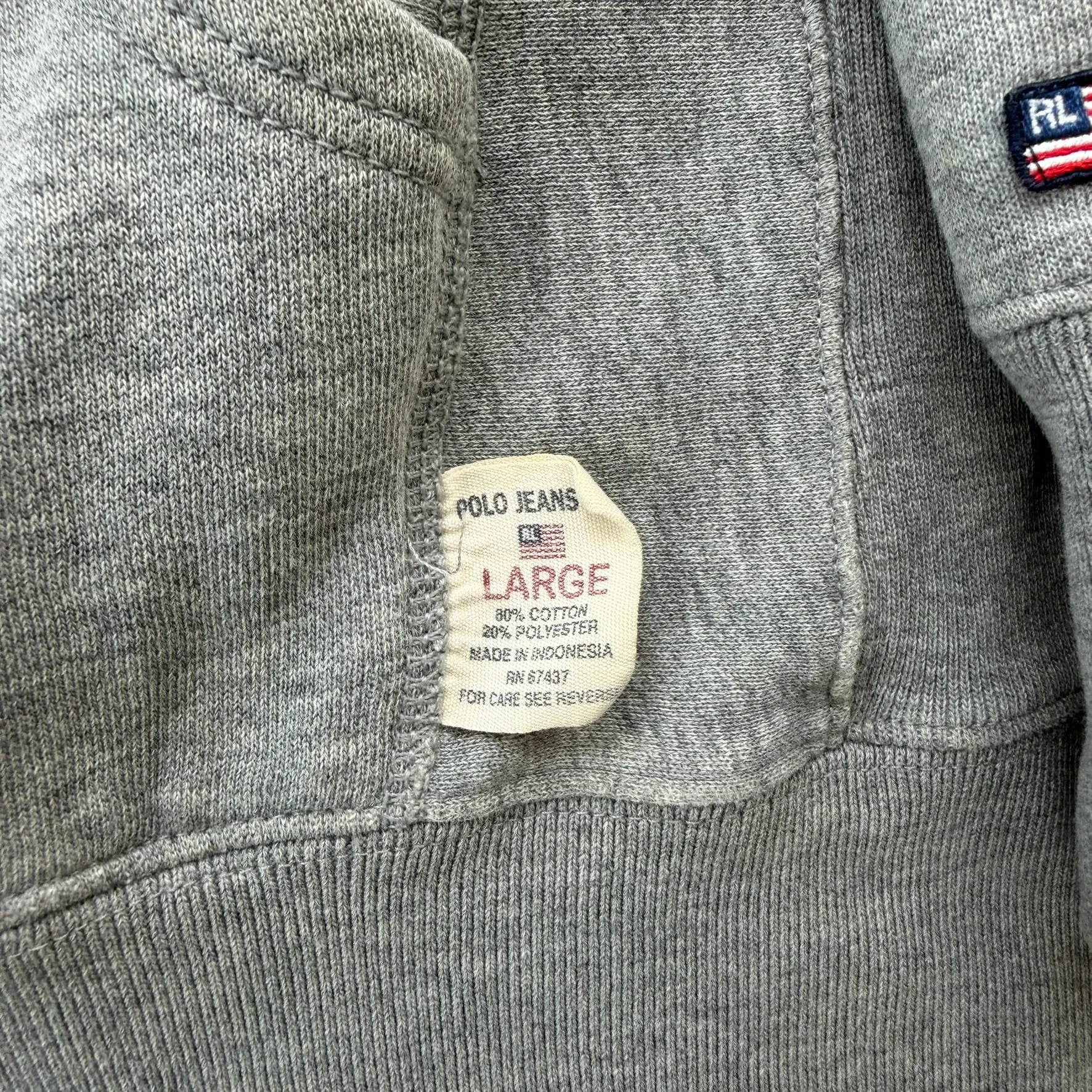 J- Vintage Polo Jeans RL Embroidered Text Hoodie - L sold by HG Vintage product image thumbnail 3