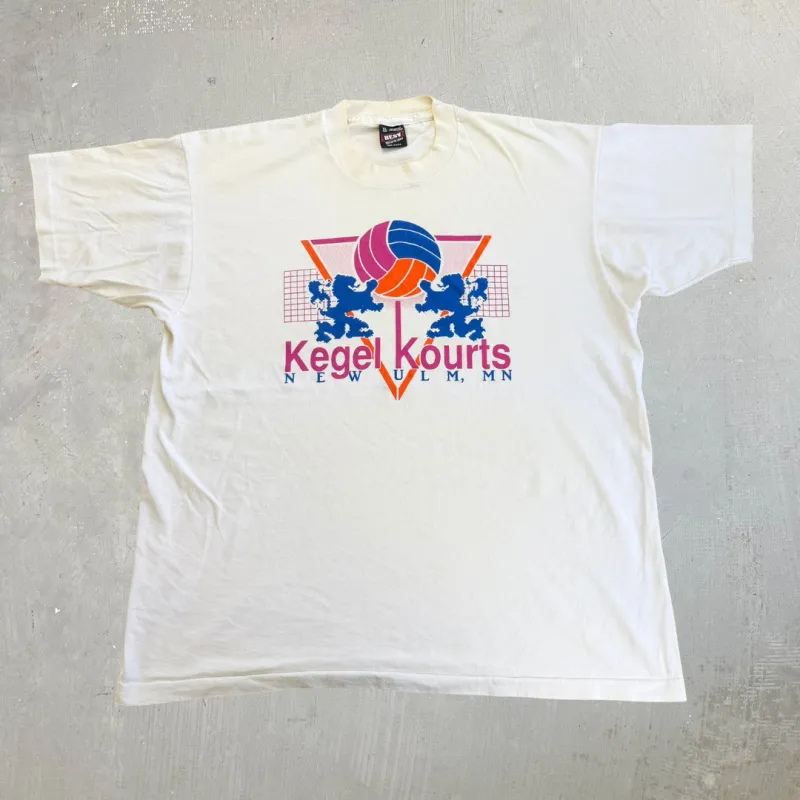 J- Vintage Kegel Kourts Volleyball New Ulm MN Made In USA Single Stitch Tee - XL made by HG Vintage