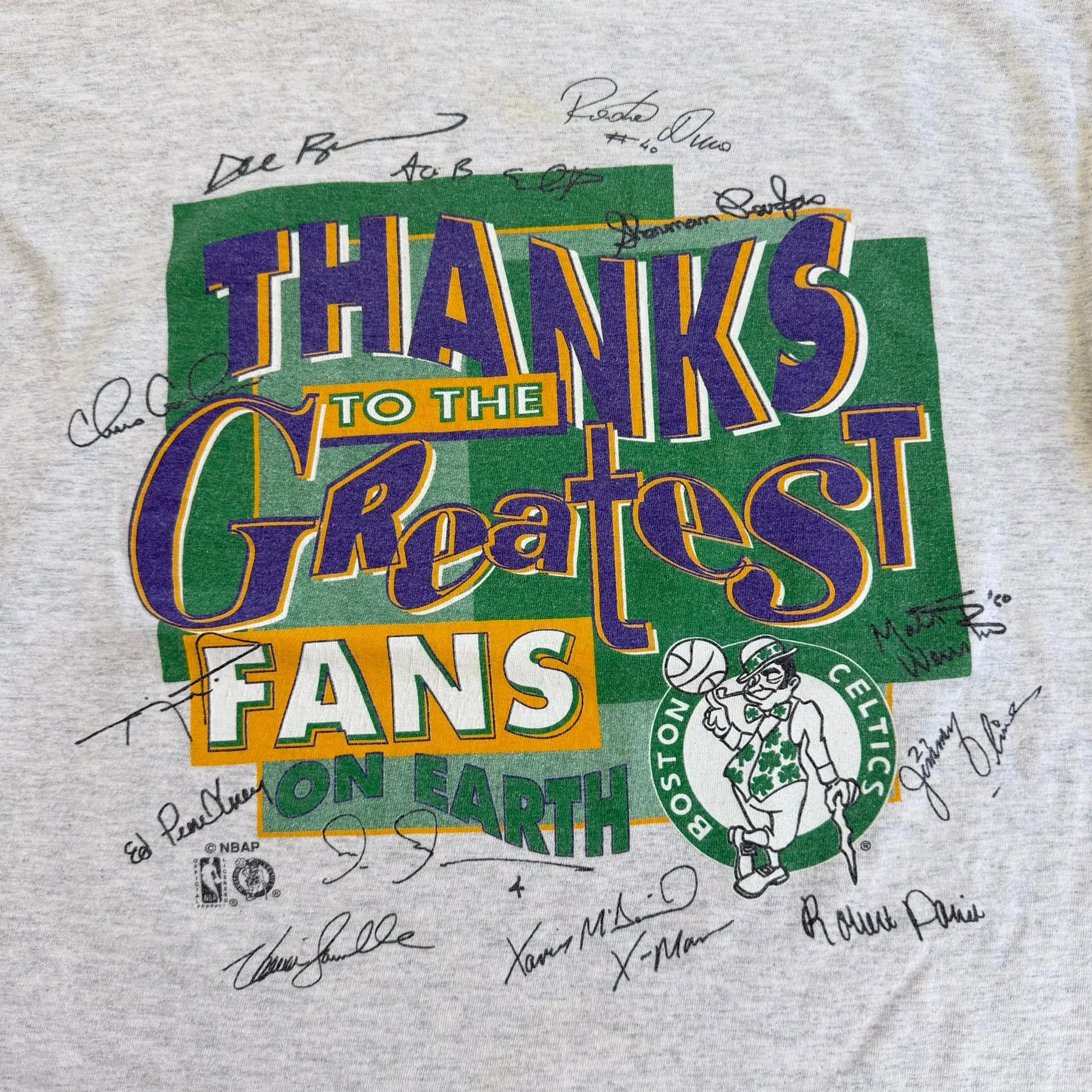 J- Vintage Boston Celtics NBA Thanks To The Fan Graphic Salem Tag Single Stitch Tee - XL sold by HG Vintage product image thumbnail 2