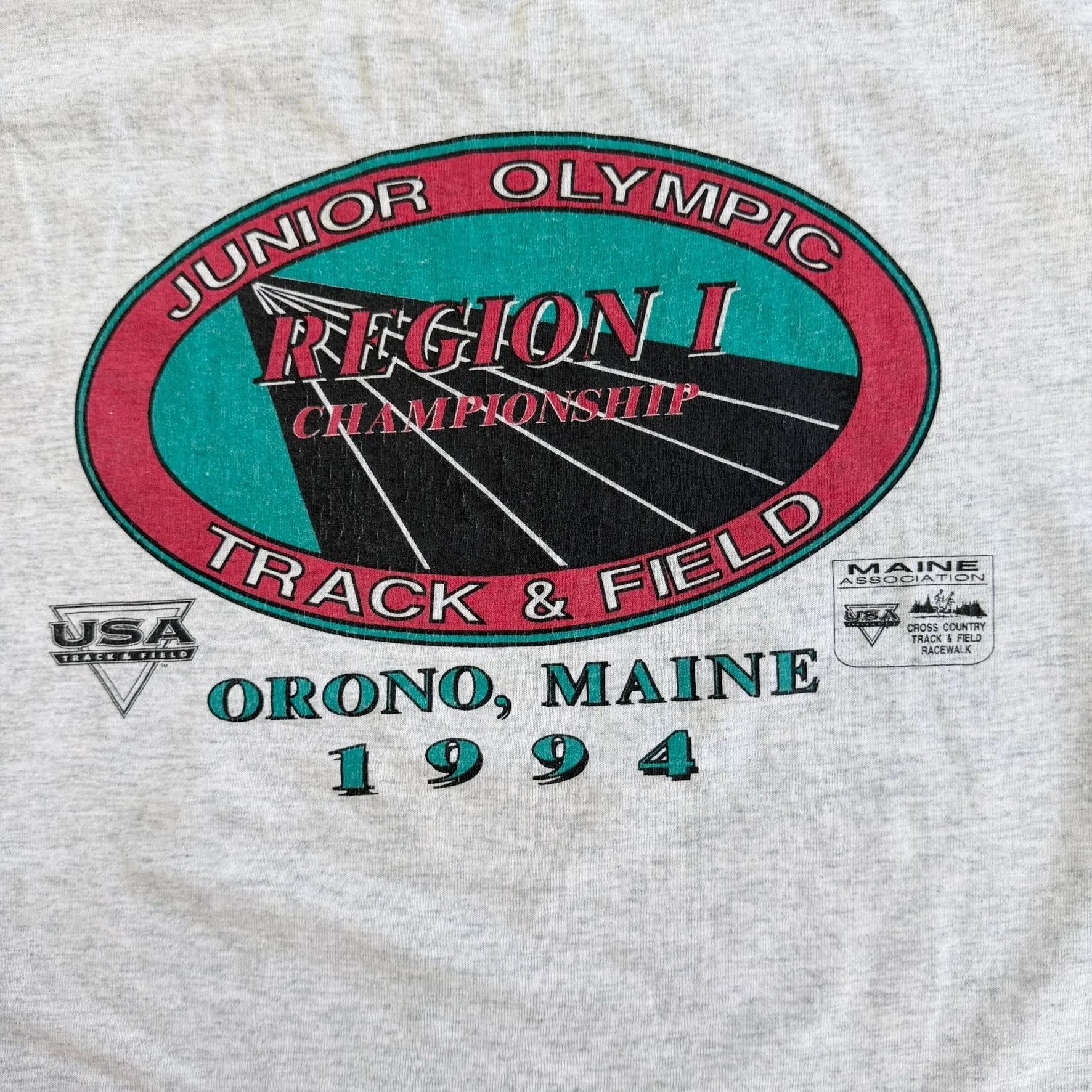 J- Vintage '94 Orono Maine Junior Olympic Track & Field Graphic Made In USA Single Stitch Tee - L sold by HG Vintage product image thumbnail 2
