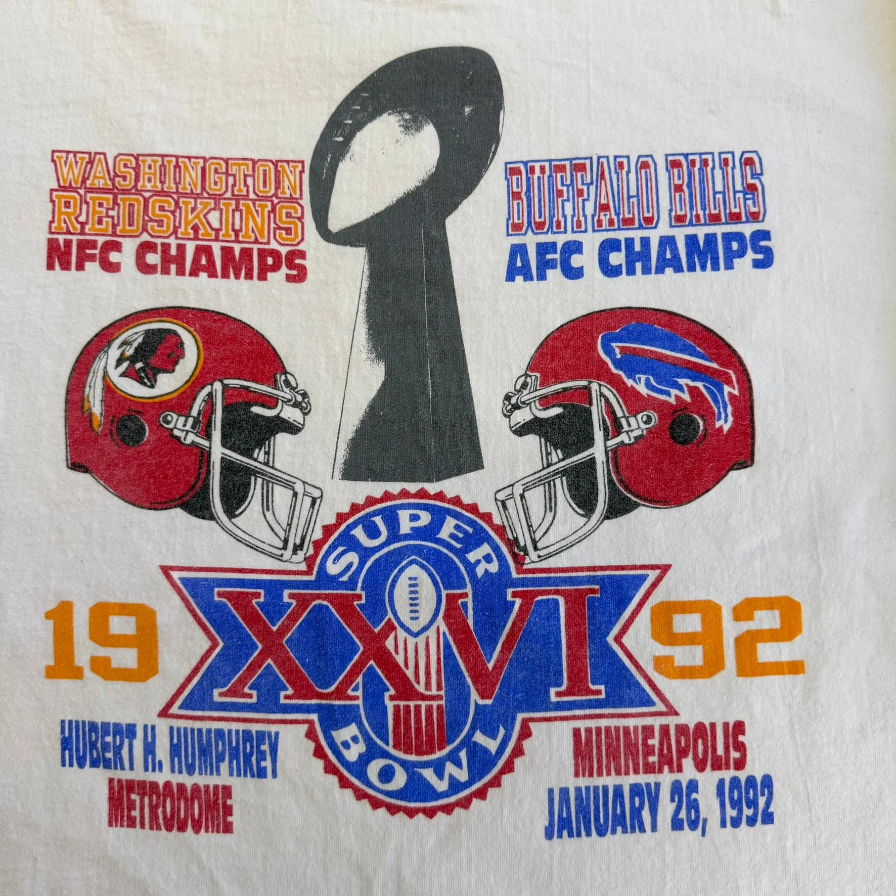 J- Vintage '92 NFL Superbowl 26 Washington Commanders Vs Buffalo Bills Long Sleeve Tee - XL sold by HG Vintage product image thumbnail 2