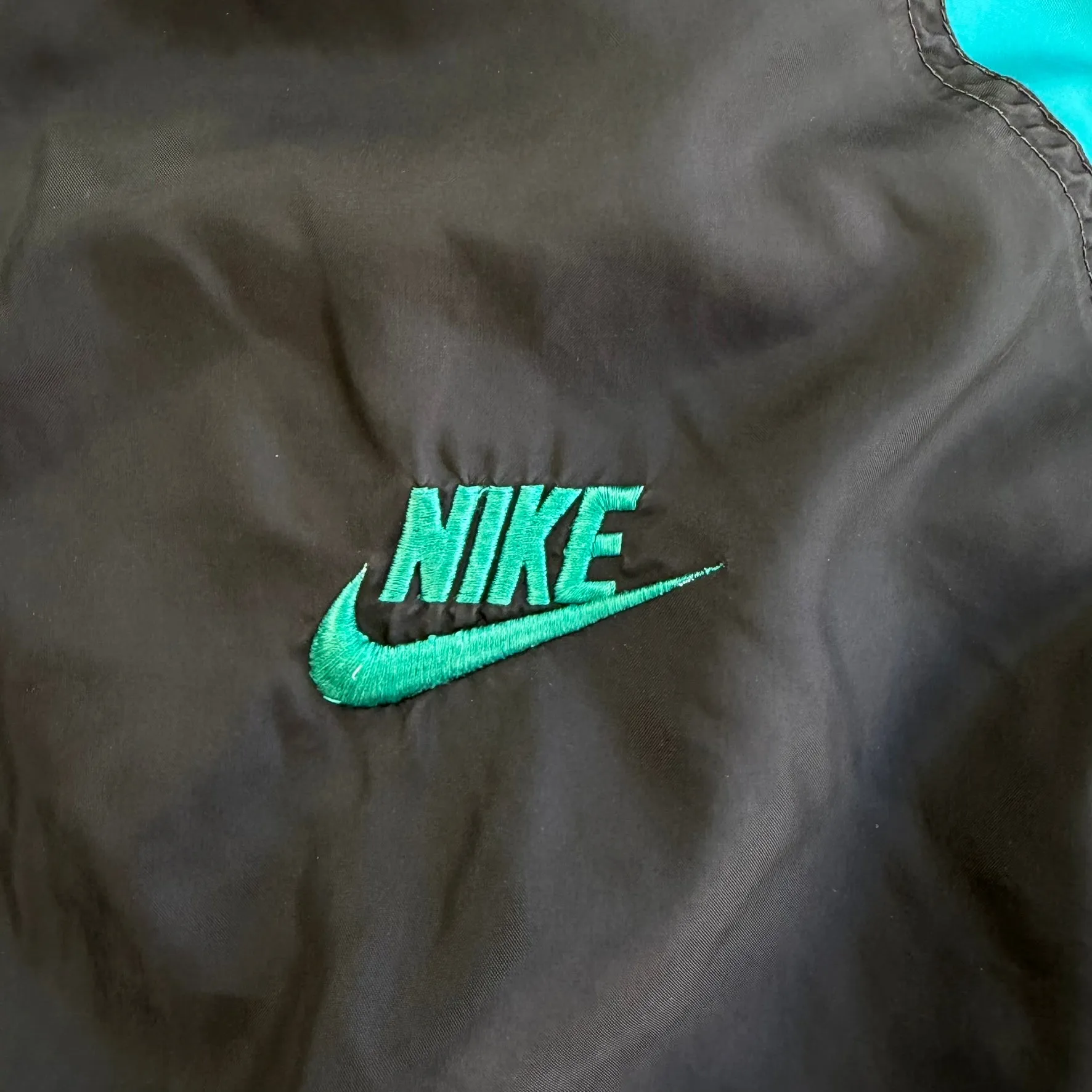 J- Vintage 90s Nike Black/Teal Lightweight Zip Up Jacket - XL sold by HG Vintage product image thumbnail 2