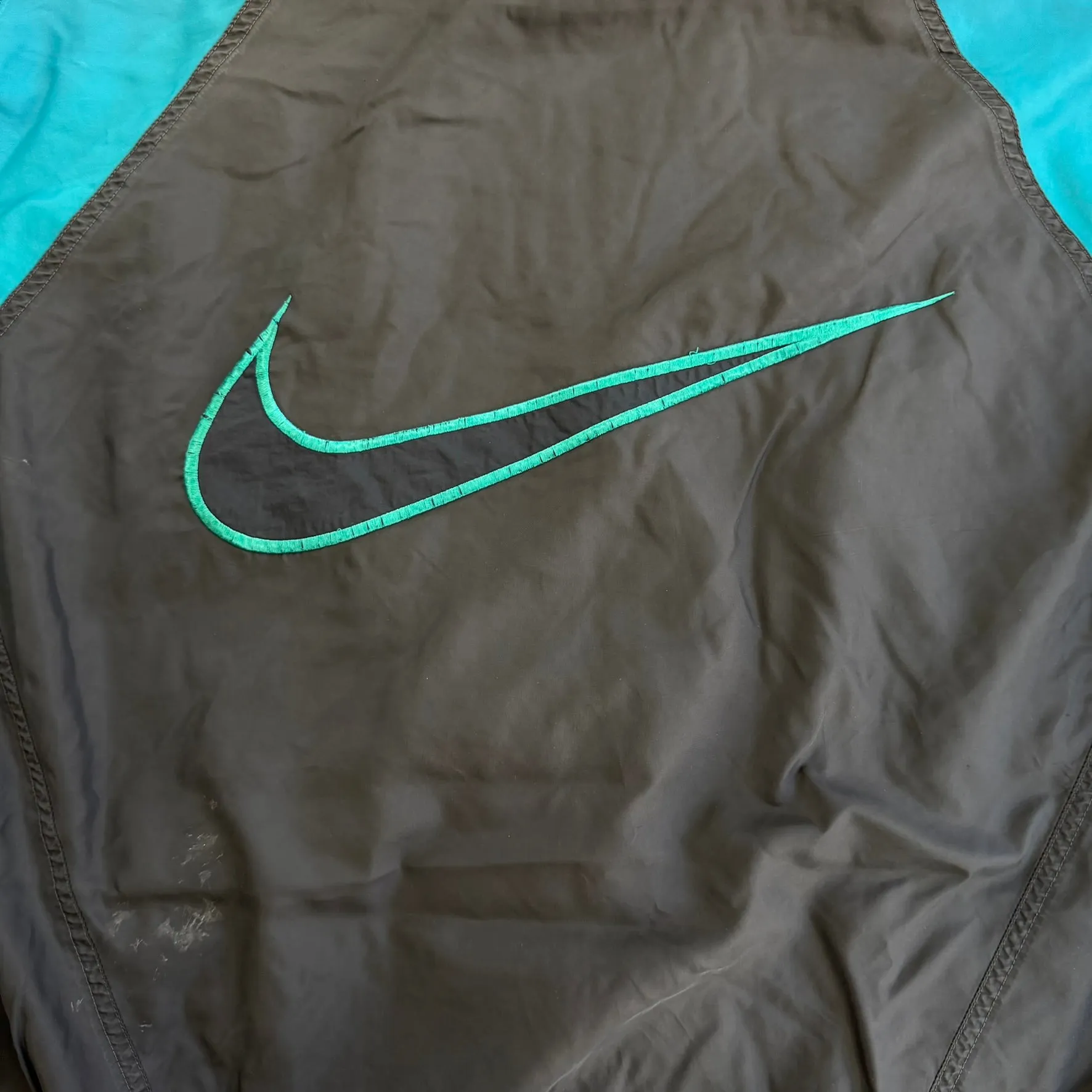 J- Vintage 90s Nike Black/Teal Lightweight Zip Up Jacket - XL sold by HG Vintage product image thumbnail 5
