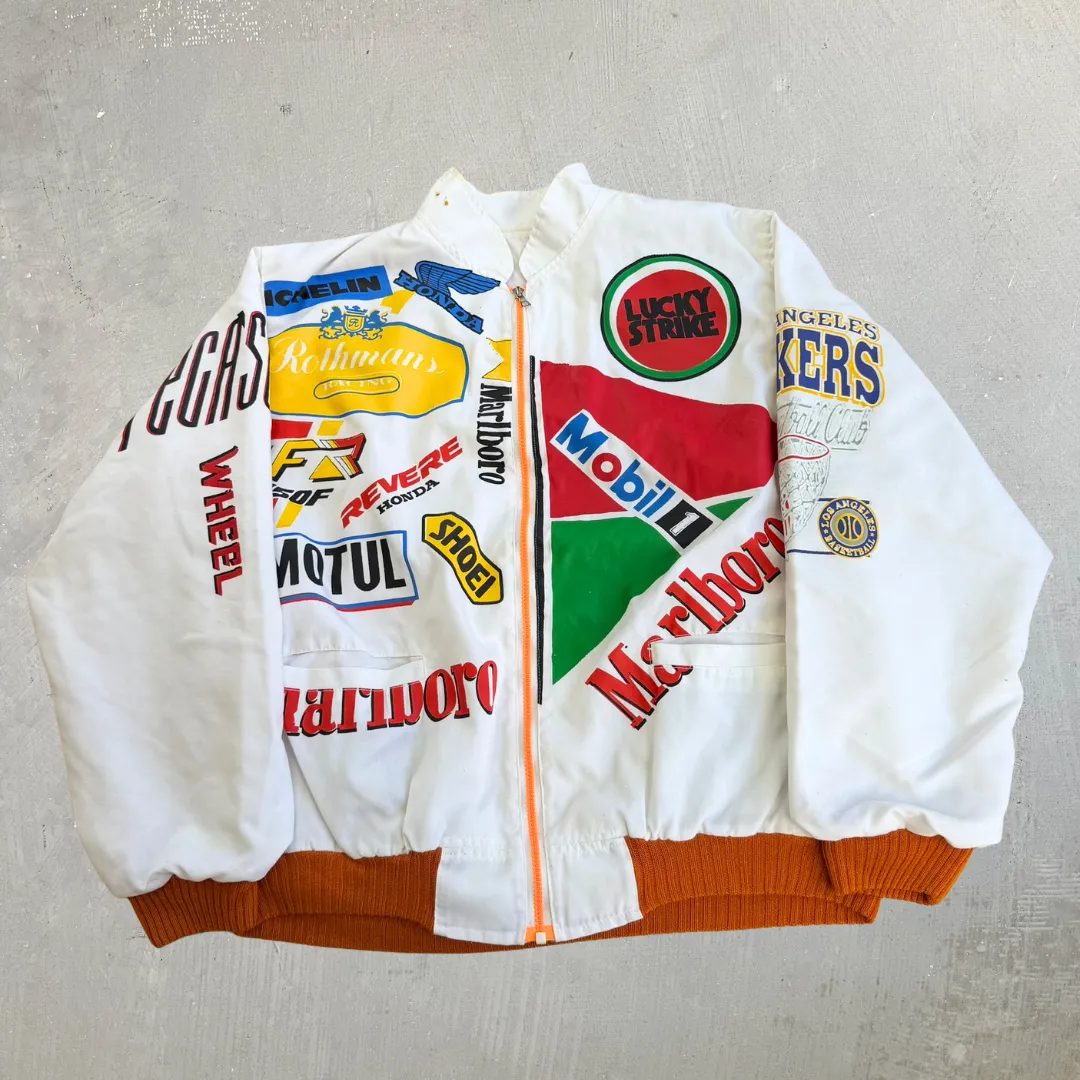 J- Vintage Aprilia Motorcycles Lightweight Bomber Jacket - L sold by HG Vintage