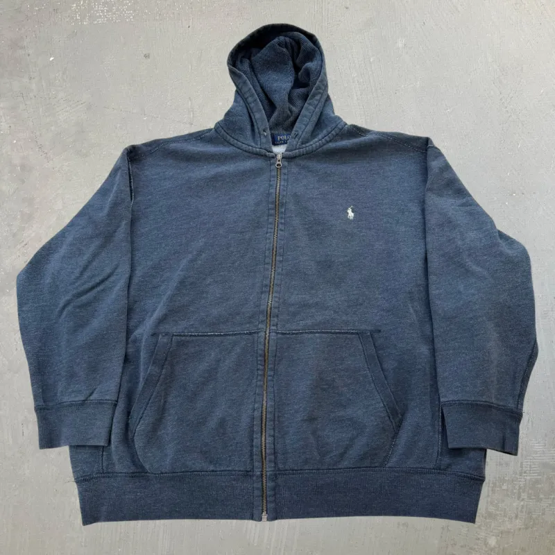 J- Vintage Polo RL Embroidered Logo Zip Up Hoodie - 3XL Big made by HG Vintage