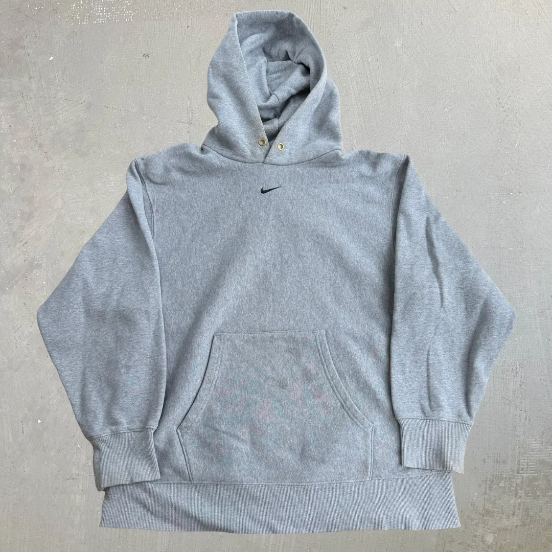 J- Vintage Nike Center Swoosh Embroidered Grey Hoodie - XL sold by HG Vintage