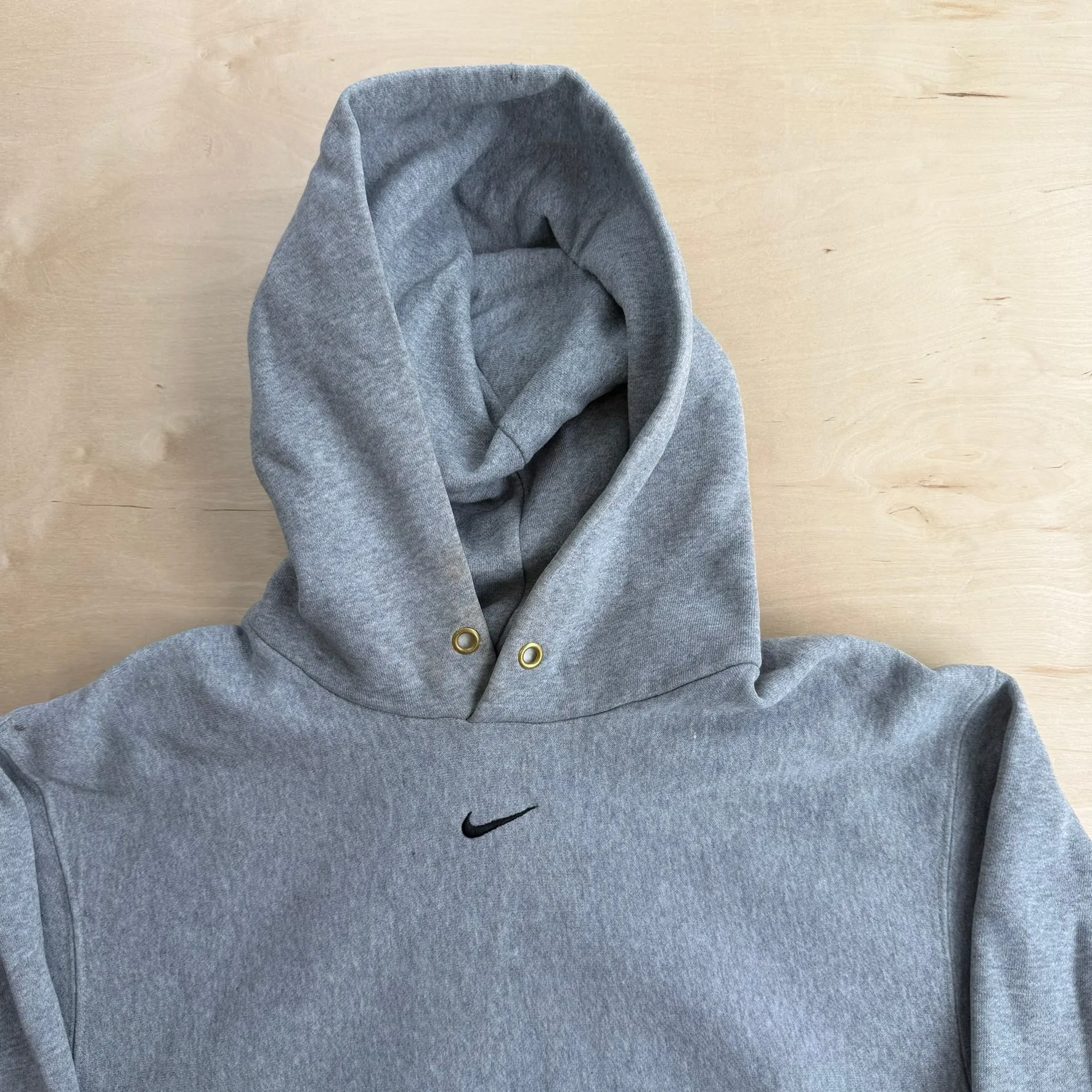 J- Vintage Nike Center Swoosh Embroidered Grey Hoodie - XL sold by HG Vintage product image thumbnail 2