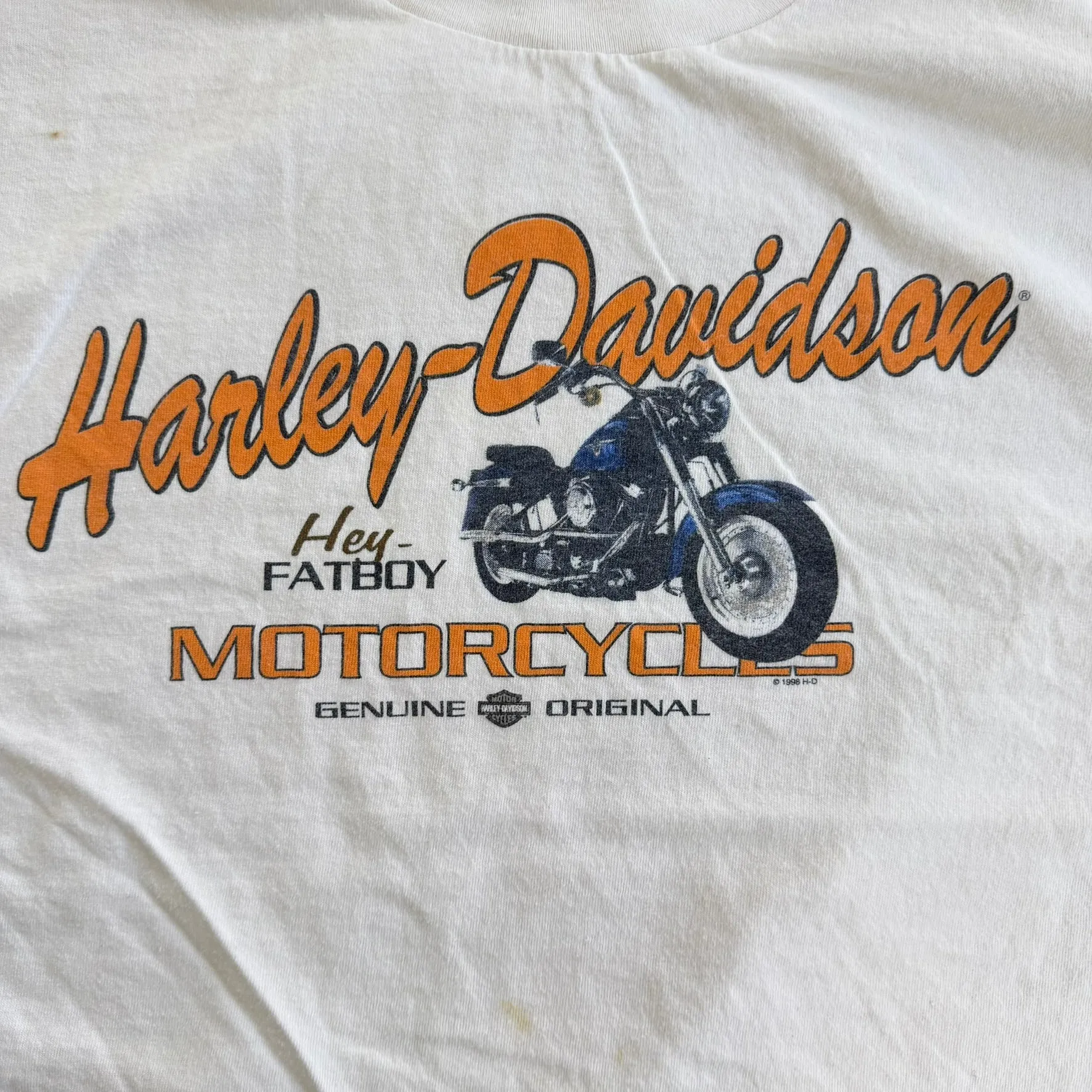 J- Vintage '98 Harley Davidson Motorcycles Hey Fat Boy Graphic Tee - L sold by HG Vintage product image thumbnail 2