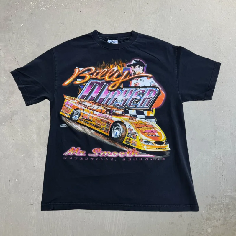 J- Vintage '02 Nascar Billy Moyer Mr. Smooth Car & Picture Graphic Tee - L made by Nascar