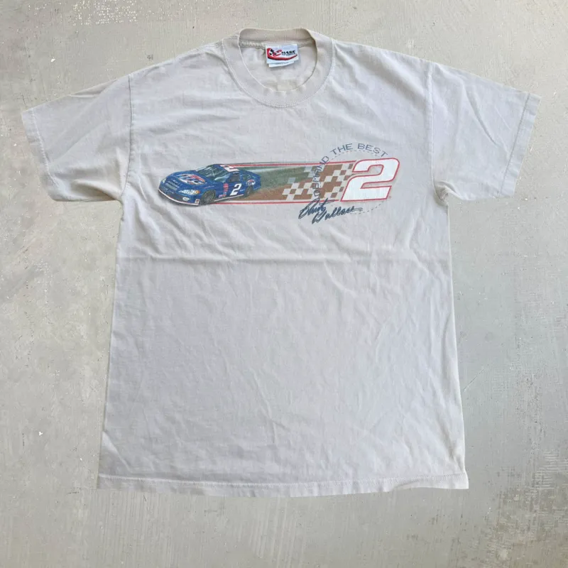 J- Vintage 00s Nascar Rusty Wallace Committed Excellence Picture Graphic Tee - M made by Nascar