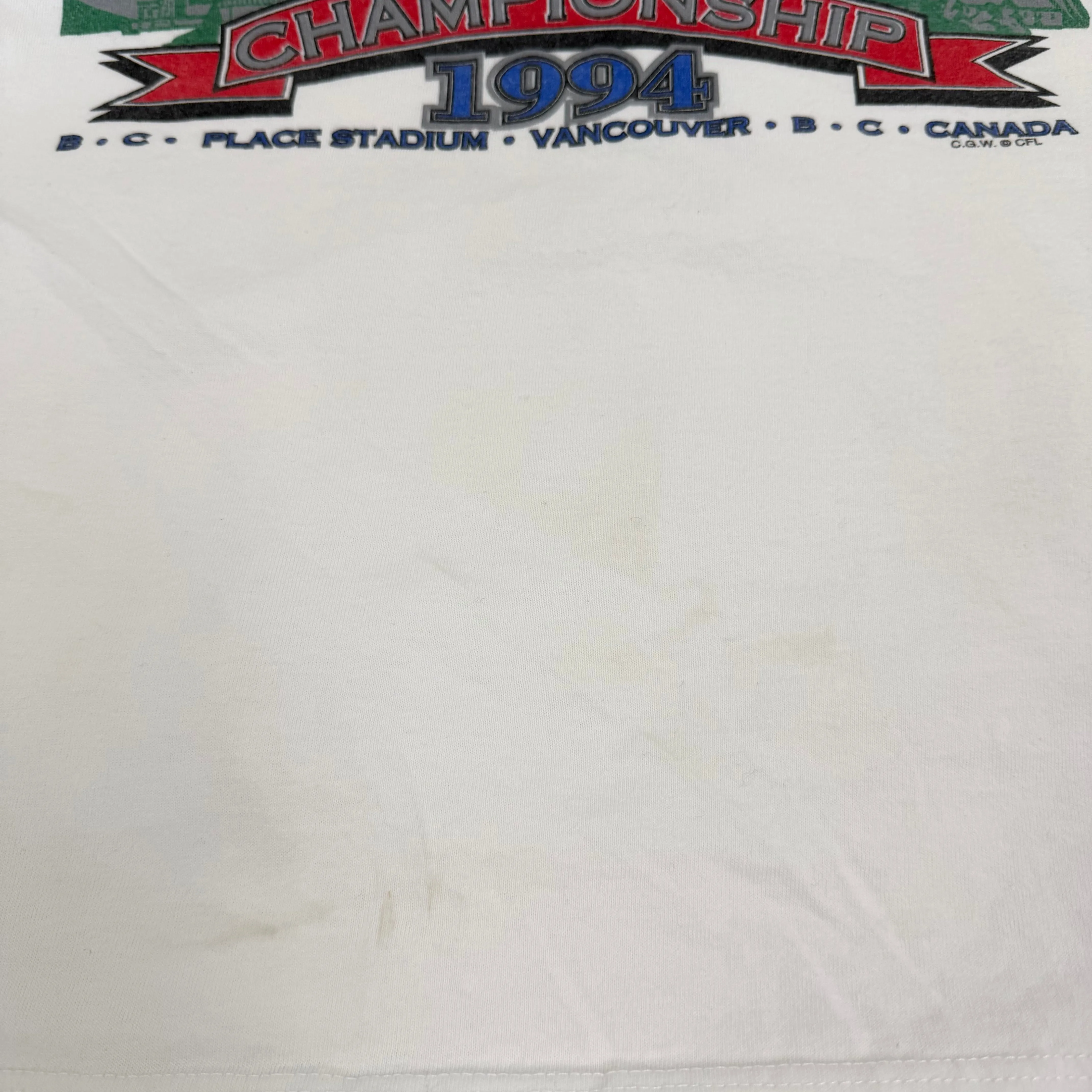 J- Vintage '94 CFL Grey Cup Championship B.C Lions Vs Baltimore Stallions Graphic Tee - XL sold by HG Vintage product image thumbnail 4