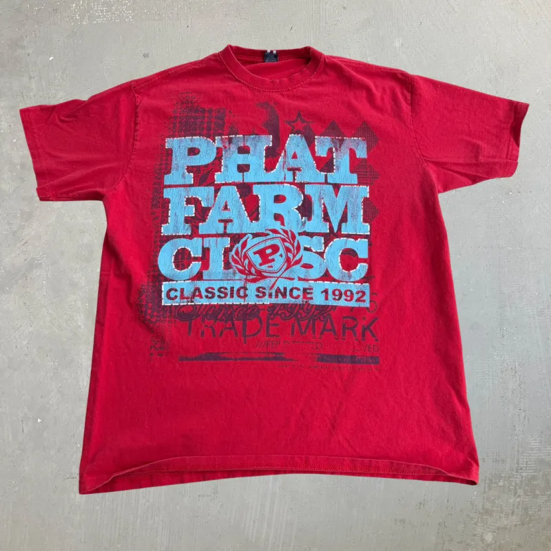 J- Vintage Phat Farm Text & Graphic Tee - M made by HG Vintage