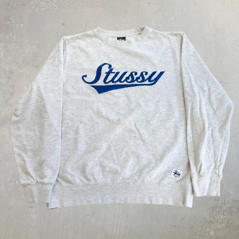 J- Vintage Stussy Embroidered Script Text Crewneck - L made by HG Vintage