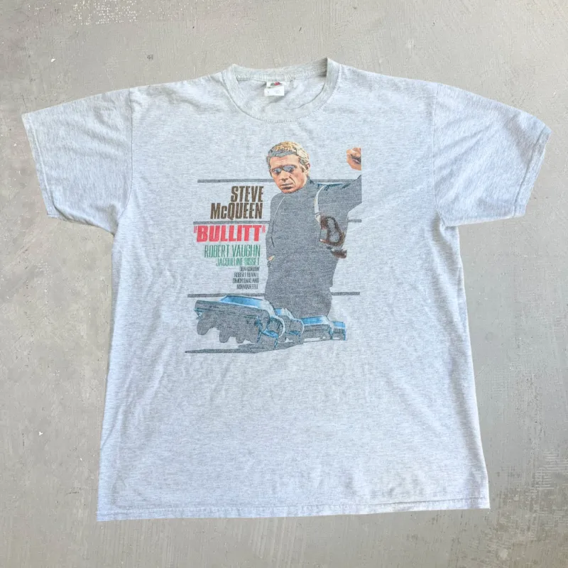 J- Vintage Steve McQueen Bullitt Poster Graphic Tee - L made by HG Vintage