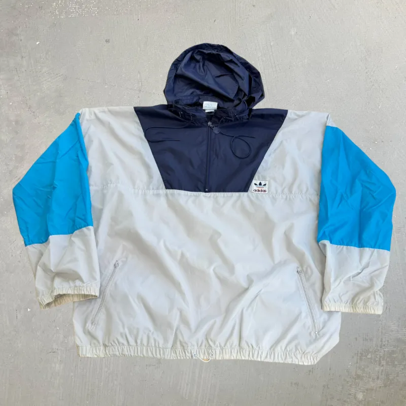 J- Vintage Adidas Embroidered Logo Quarter Zip Pull Over Anorak Jacket - XL made by HG Vintage
