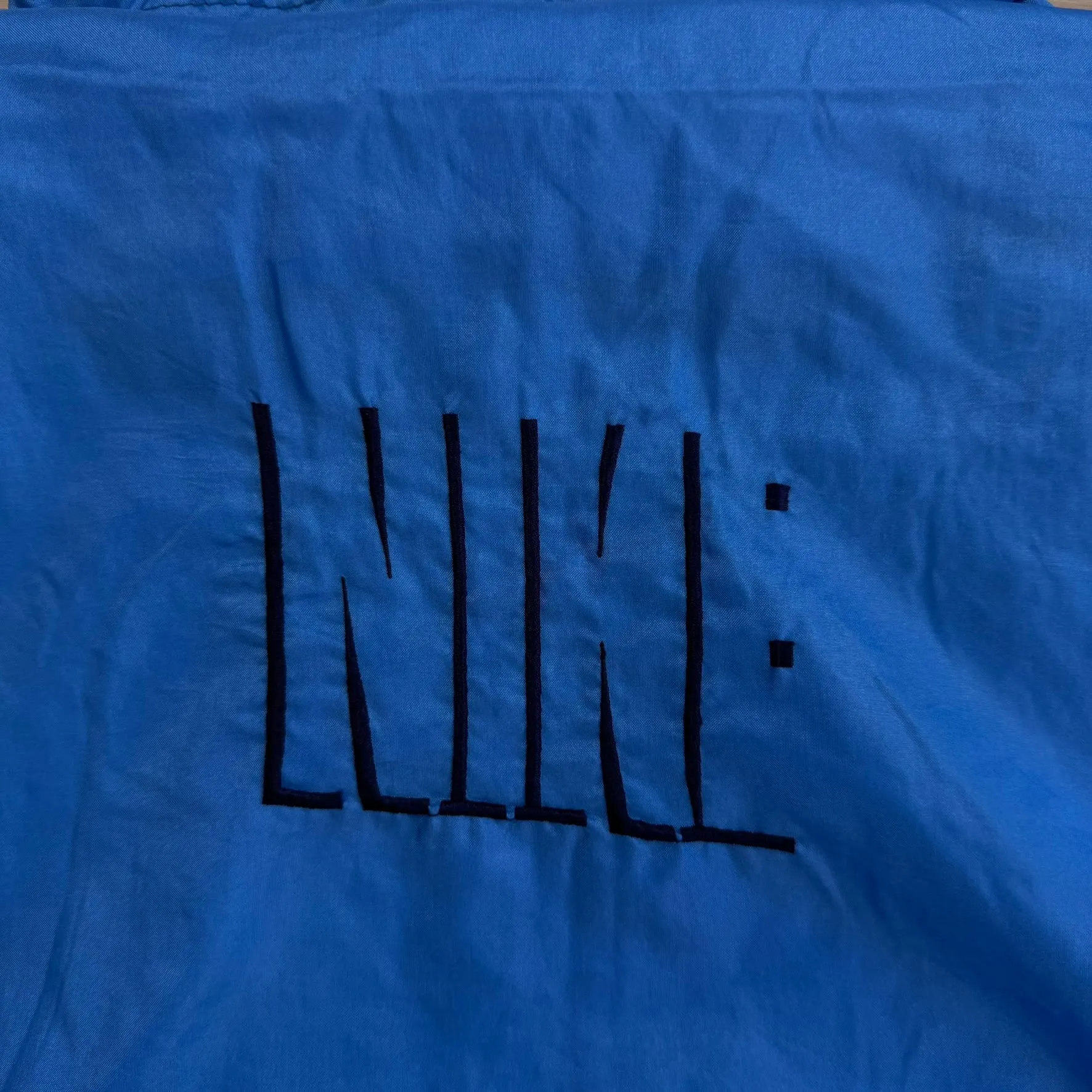 J- Vintage 90s Nike Embroidered Swoosh & Text Light Blue Zip Up Lightweight Jacket - L sold by HG Vintage product image thumbnail 4