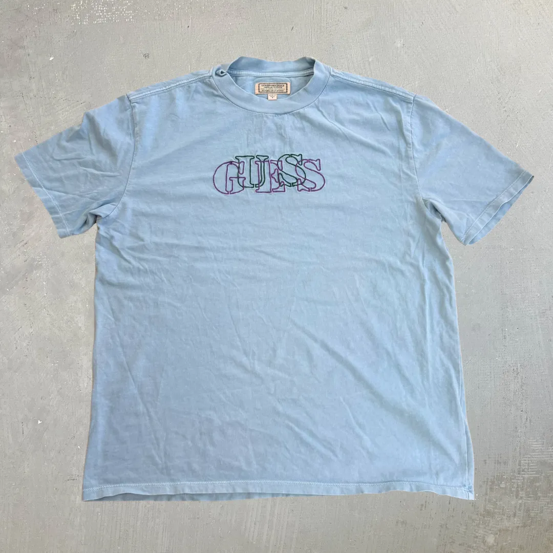 J- Vintage Guess Embroidered Text Tee - S sold by HG Vintage