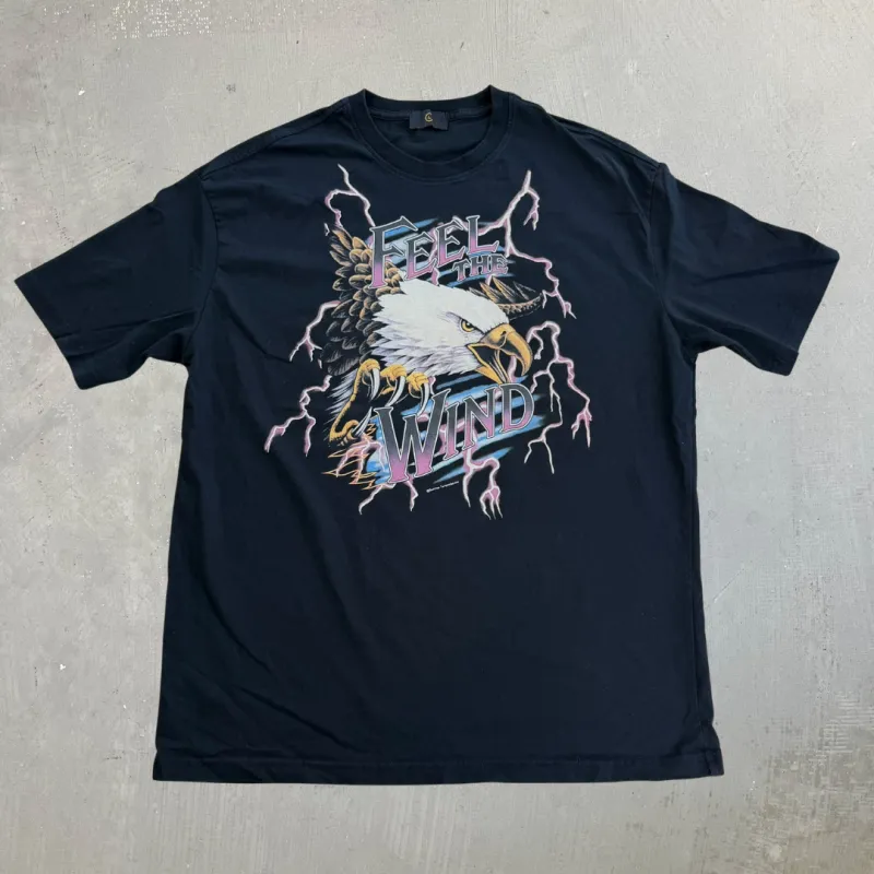 J- Vintage Feel The Wind Eagle & Thunder Graphic Tee - L made by HG Vintage
