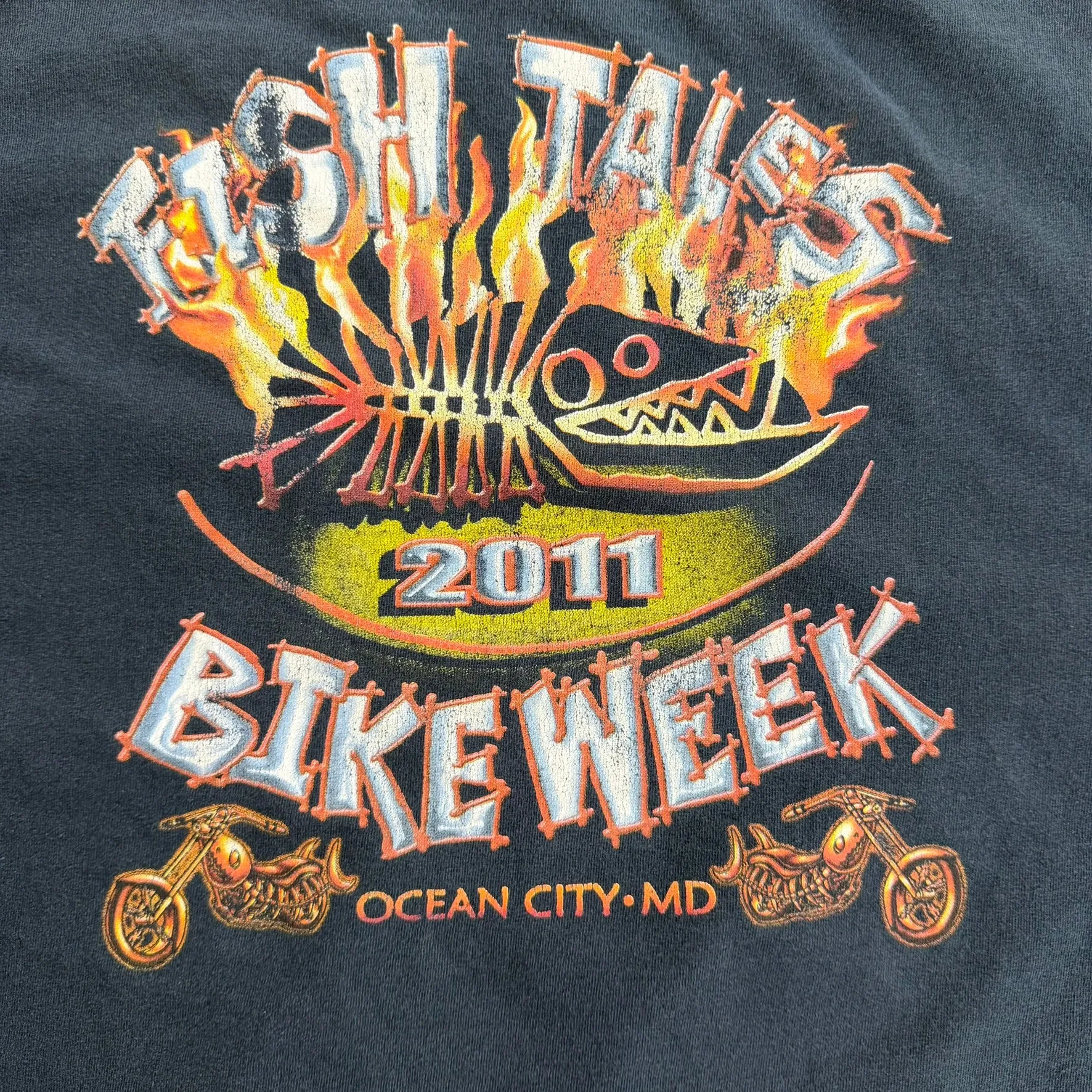 J- Vintage '11 Fish Tales Ocean City Bike Week Graphic Pocket Tee - XL sold by HG Vintage product image thumbnail 4