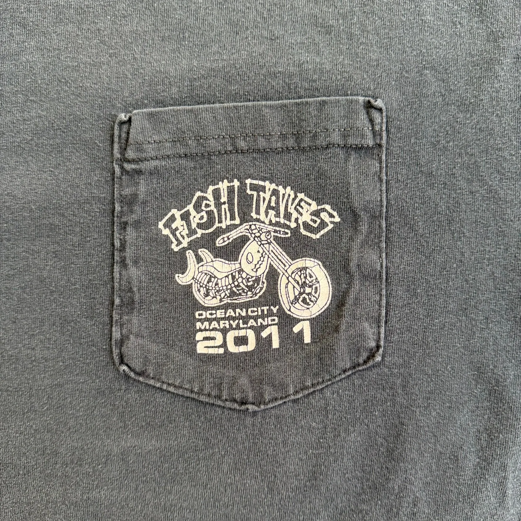 J- Vintage '11 Fish Tales Ocean City Bike Week Graphic Pocket Tee - XL sold by HG Vintage product image thumbnail 2
