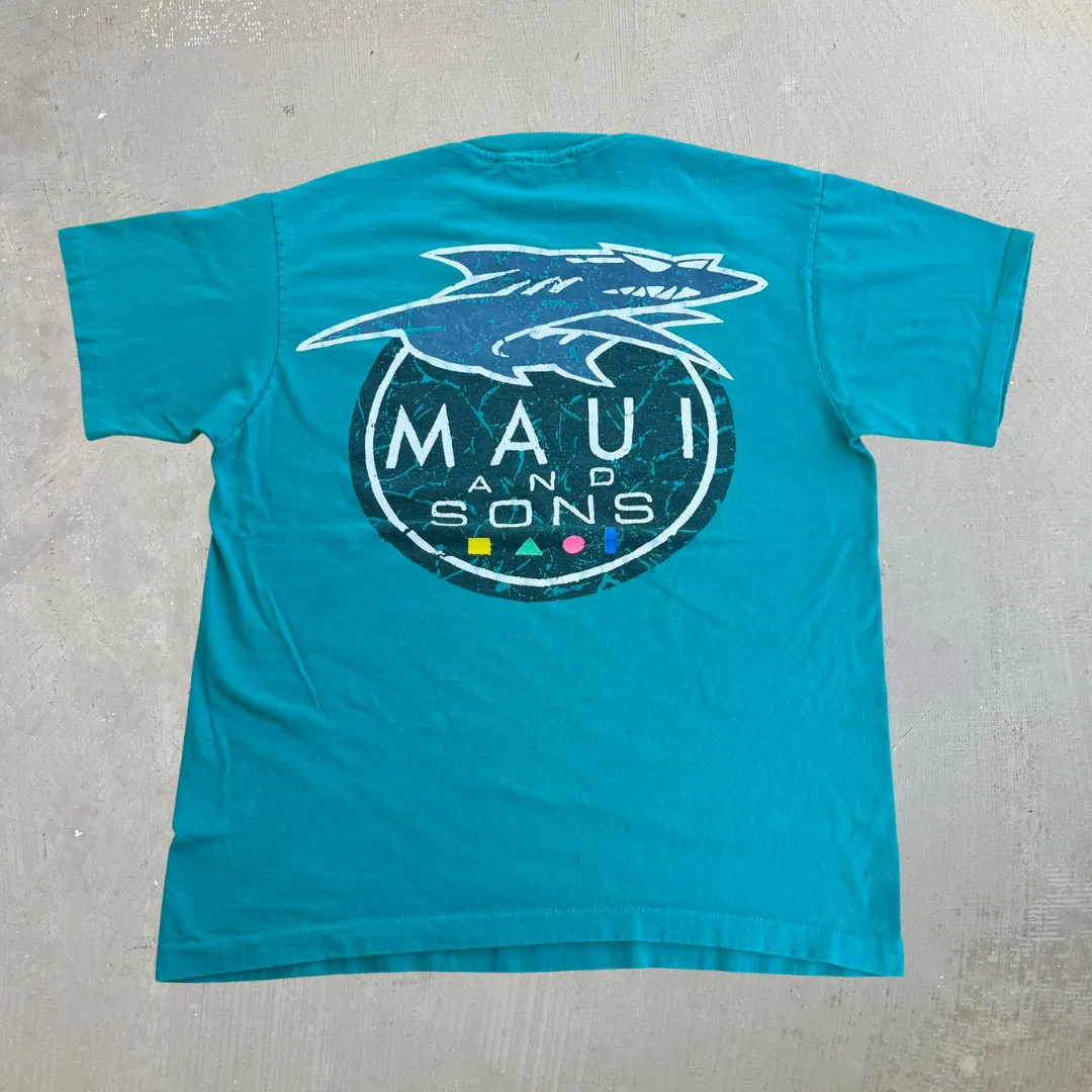 J- Vintage Maui & Sons Logo Graphic Made In USA Single Stitch Tee - L sold by HG Vintage product image thumbnail 3