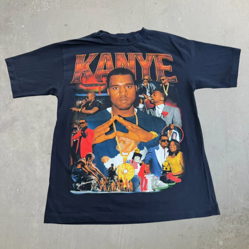 J- Kanye West Text & Pictures Graphic Marino Morwood Tag Tee - M made by HG Vintage