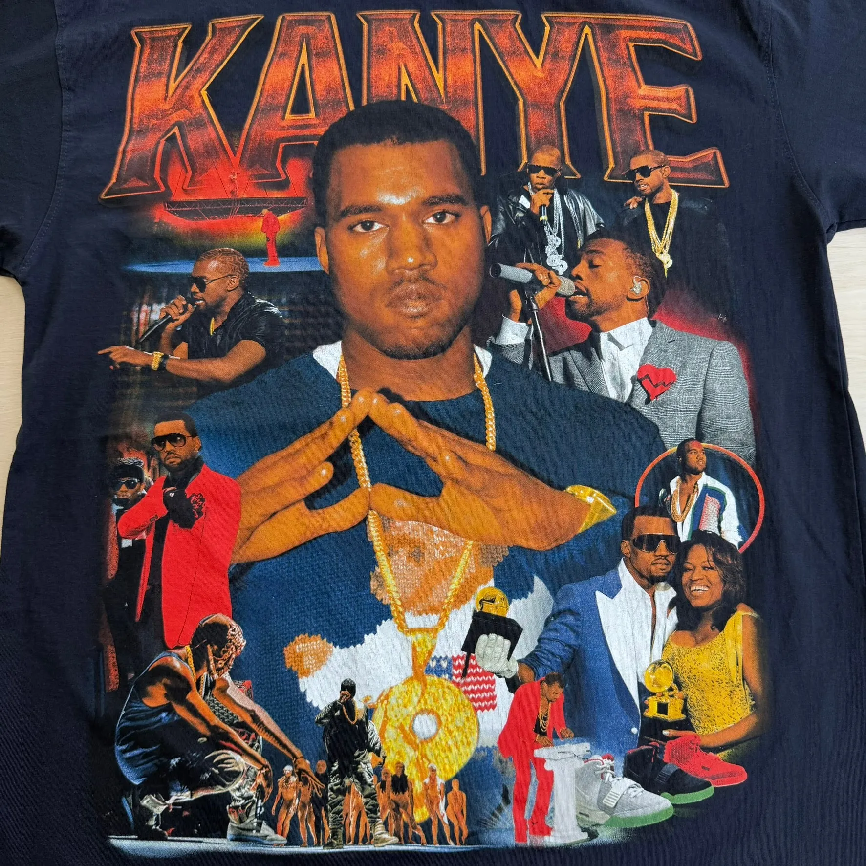 J- Kanye West Text & Pictures Graphic Marino Morwood Tag Tee - M sold by HG Vintage product image thumbnail 2