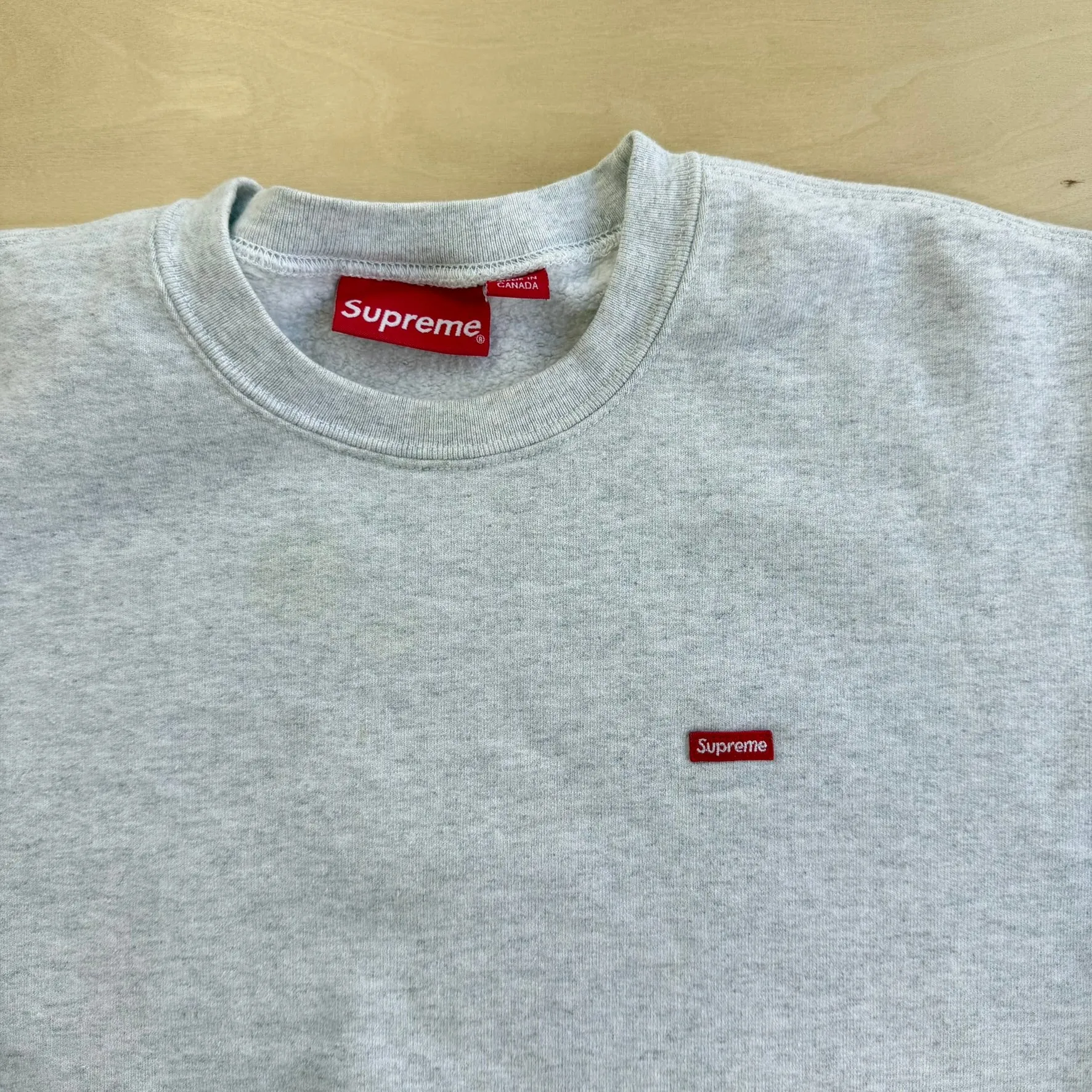 J- Supreme SS21 Small Box Logo Embroidered Grey Crewneck - M sold by HG Vintage product image thumbnail 2